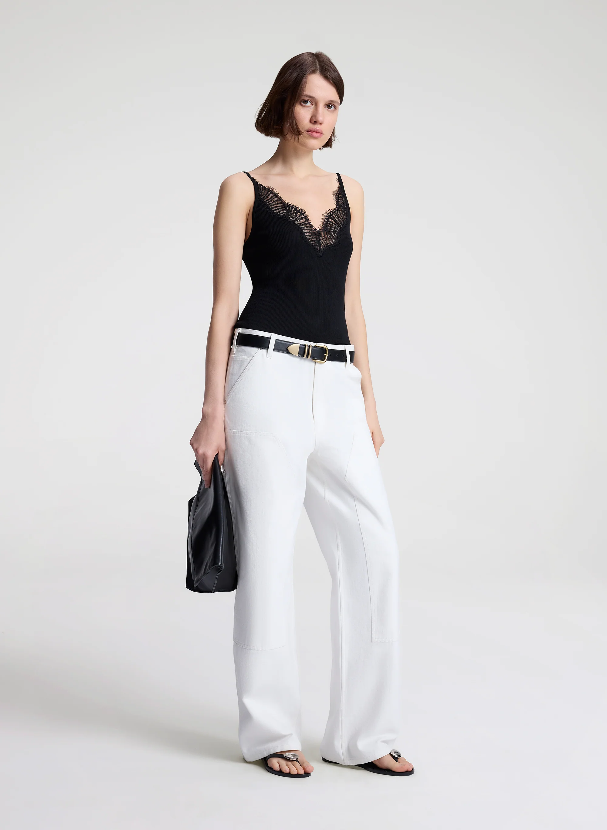 Alba Silk Knit and Lace Camisole Top - Image 3