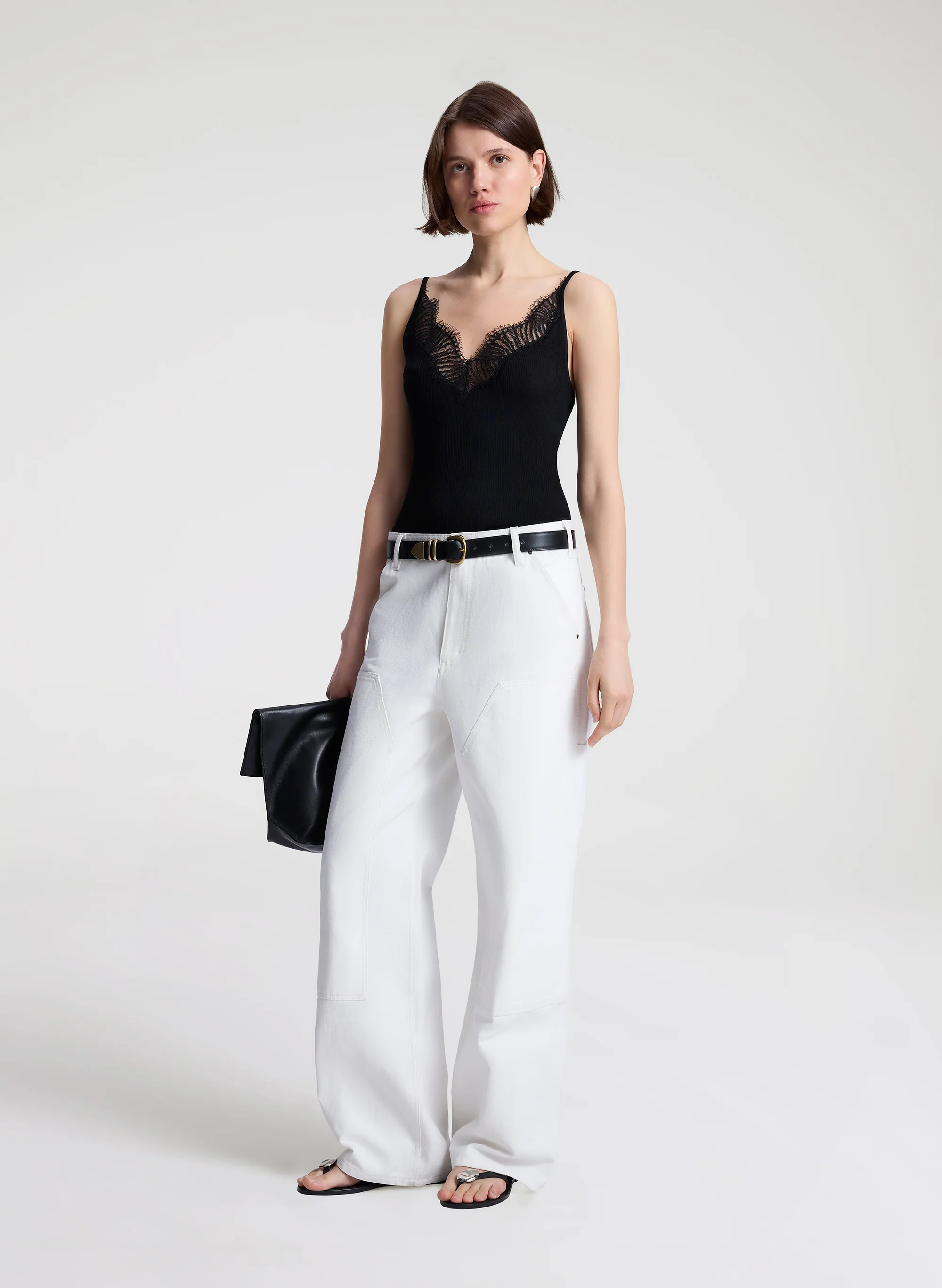 Alba Silk Knit and Lace Camisole Top - Image 4