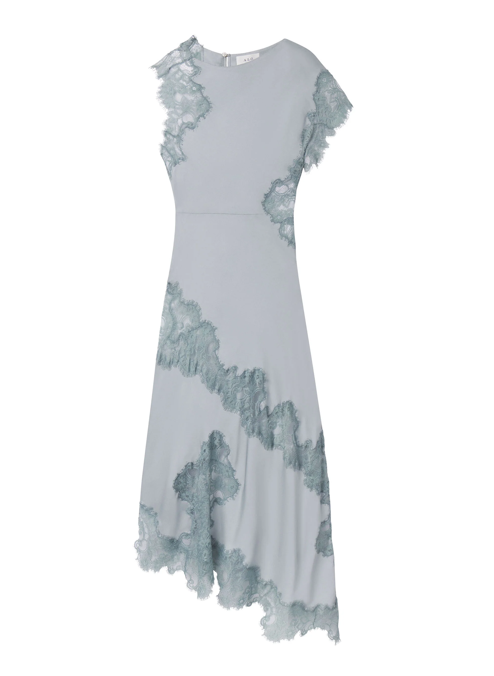 Alessia Textured Satin and Lace Maxi Dress - Image 6