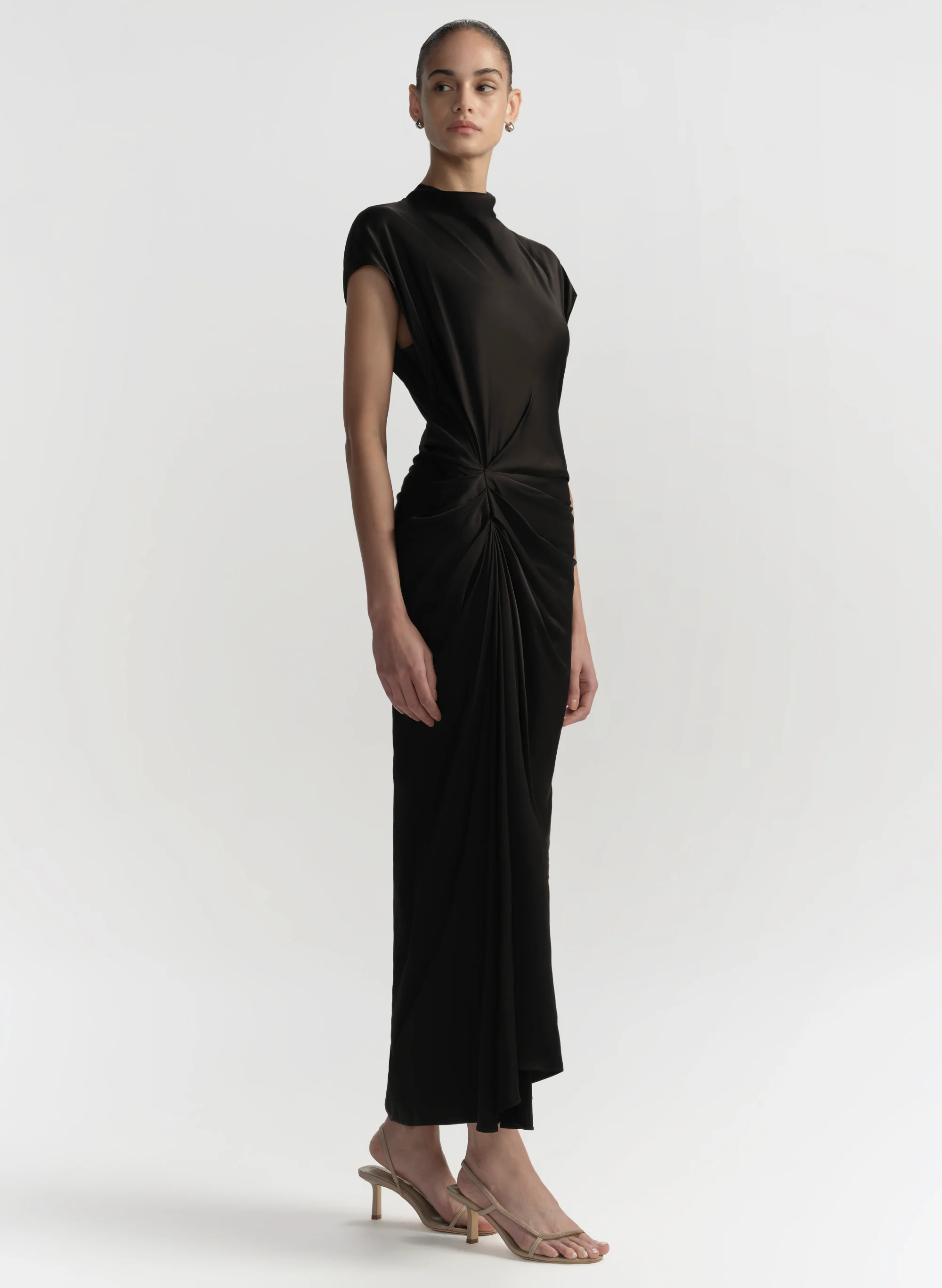 Alma Satin Midi Dress - Image 3