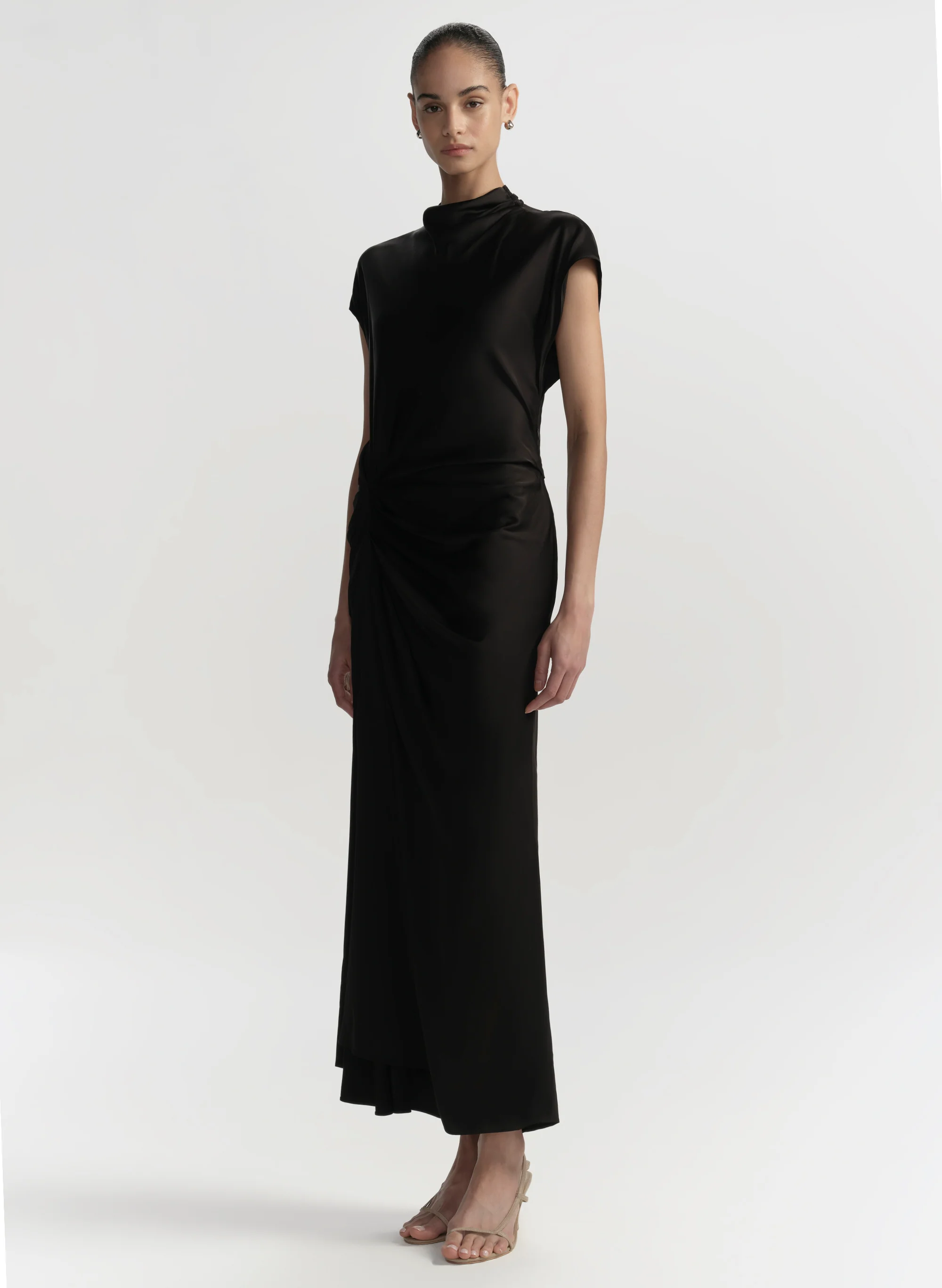 Alma Satin Midi Dress - Image 4