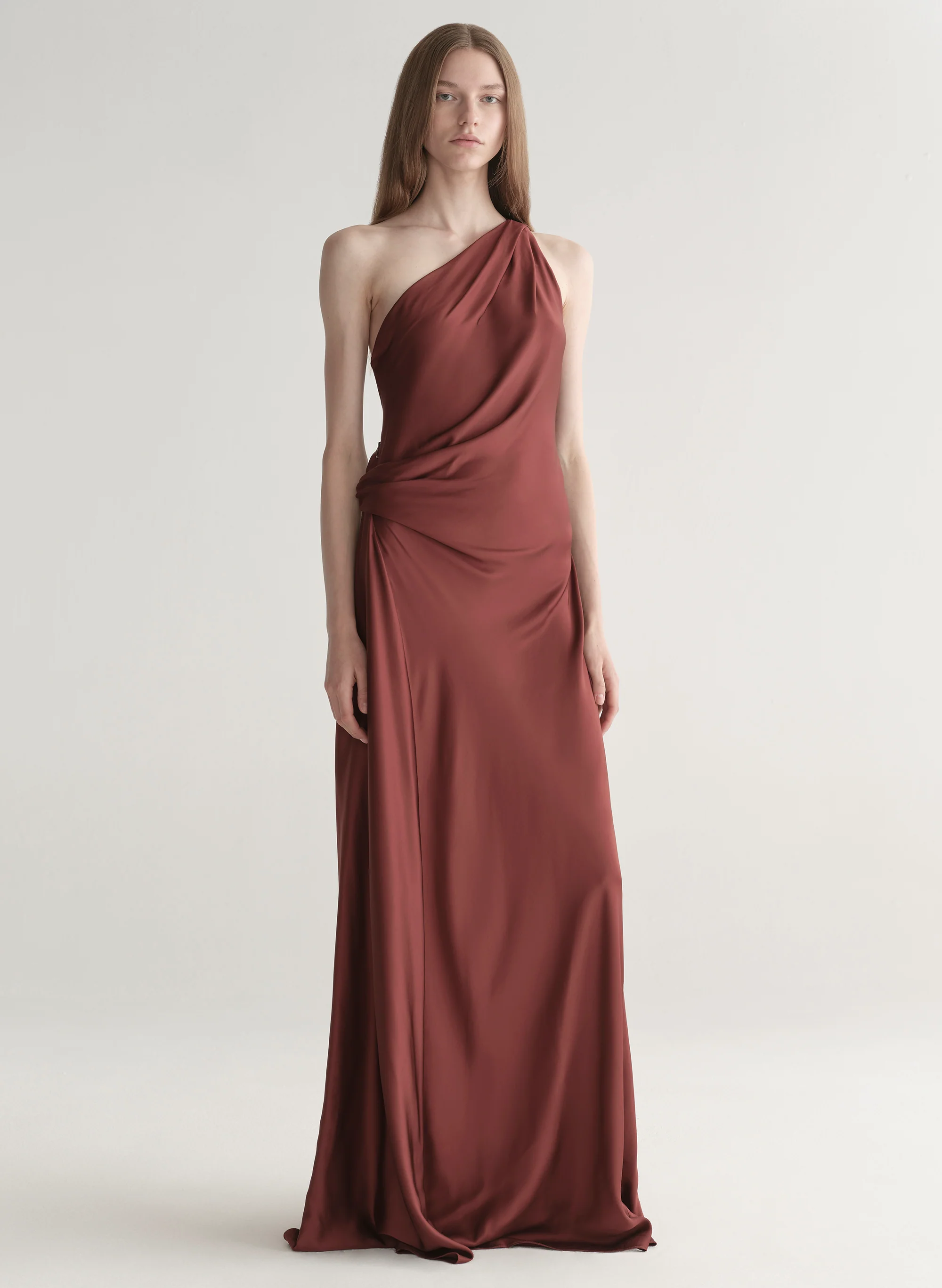 Aster Satin One Shoulder Gown - Image 3