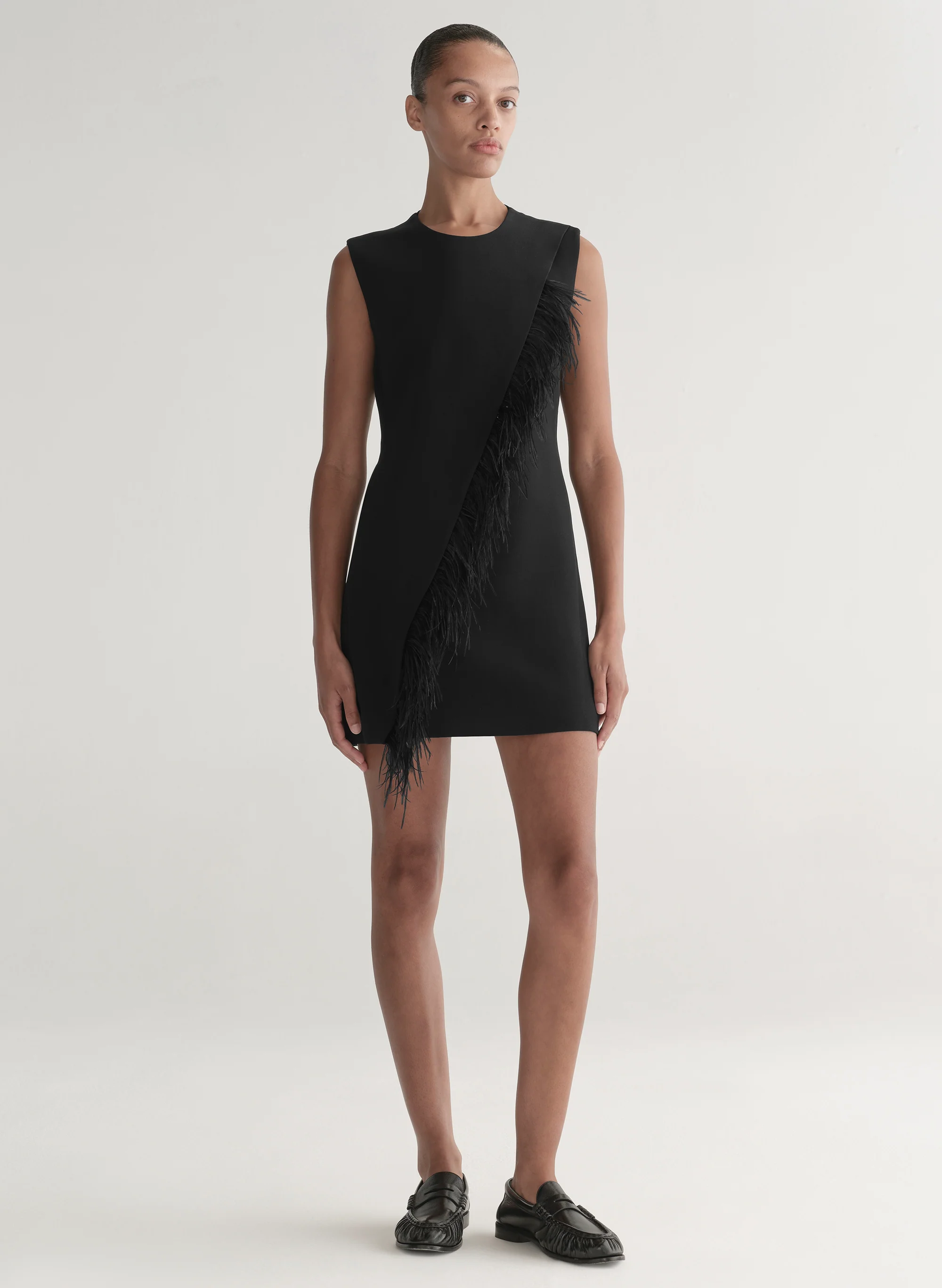 Beck Feather Trimmed Mini Dress - Image 2