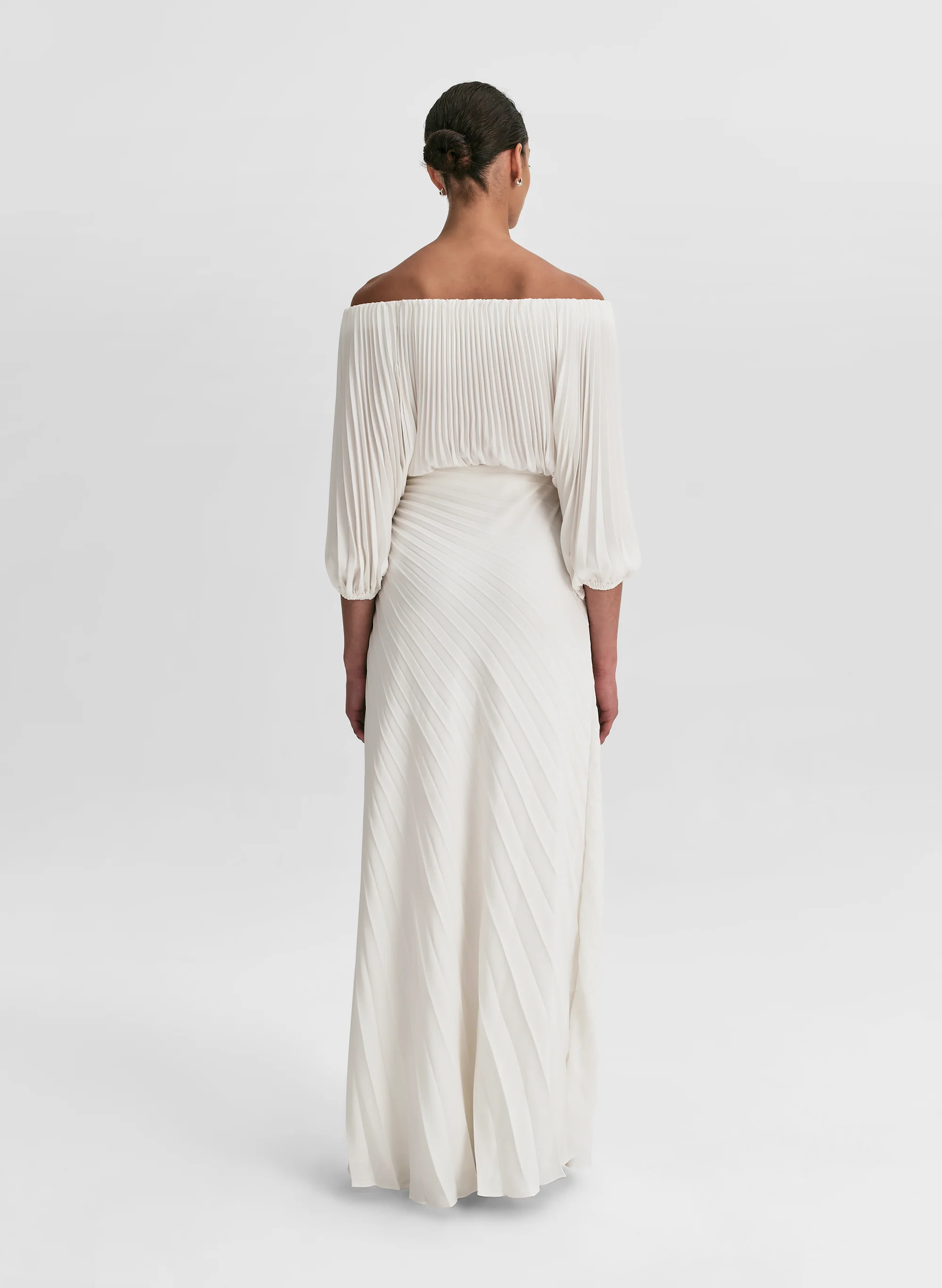 Bianca Satin Pleated Maxi Skirt - Image 5