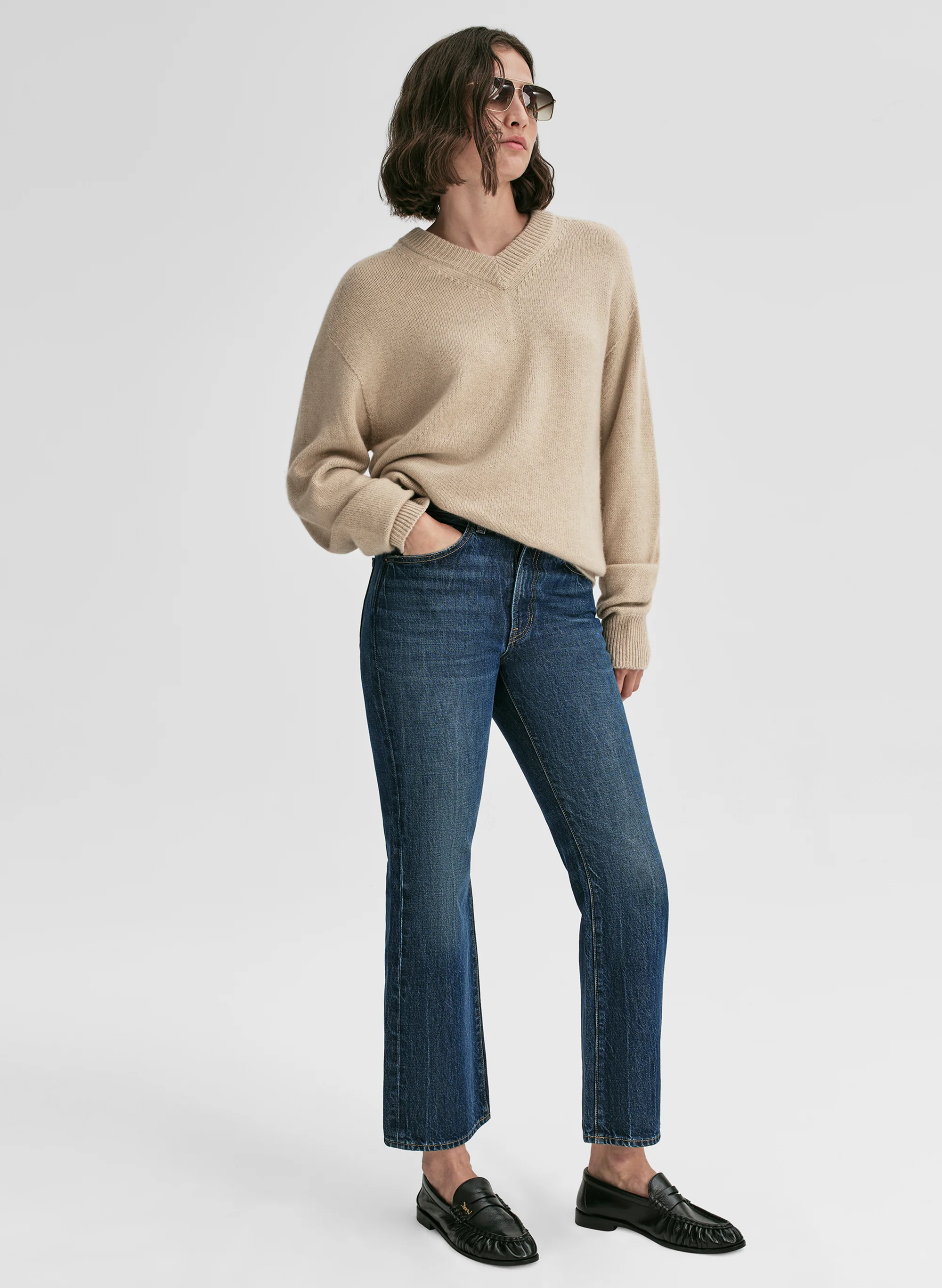 Calven Cashmere V Neck Sweater - Image 3
