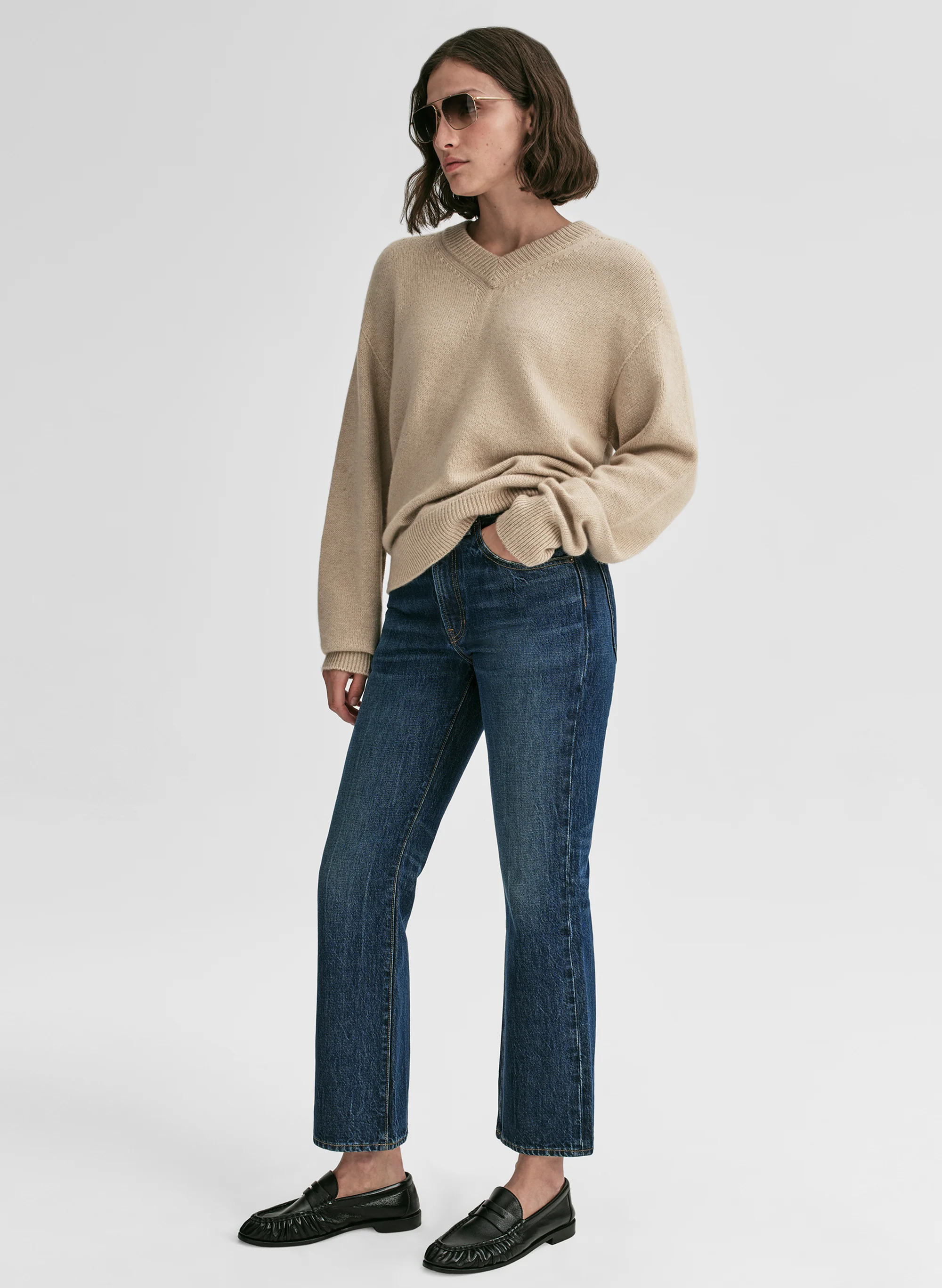 Calven Cashmere V Neck Sweater - Image 4