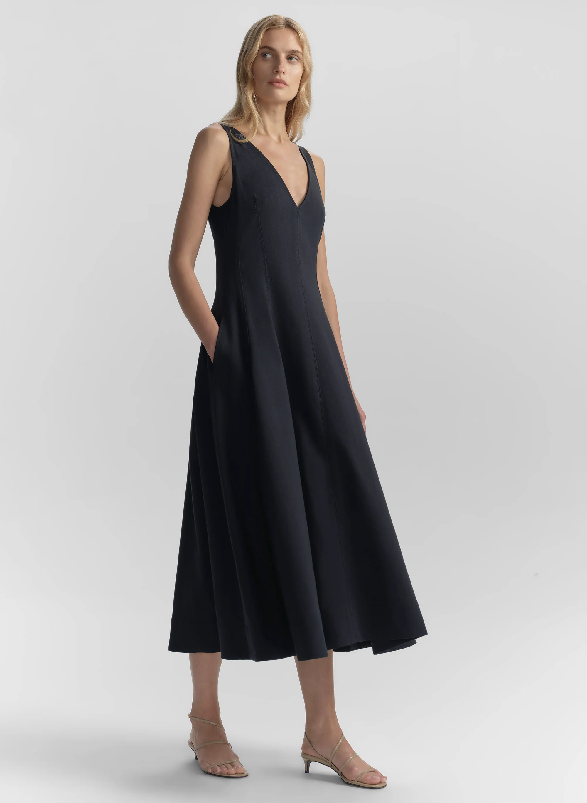 Clara Stretch Cotton Midi Dress - Image 3