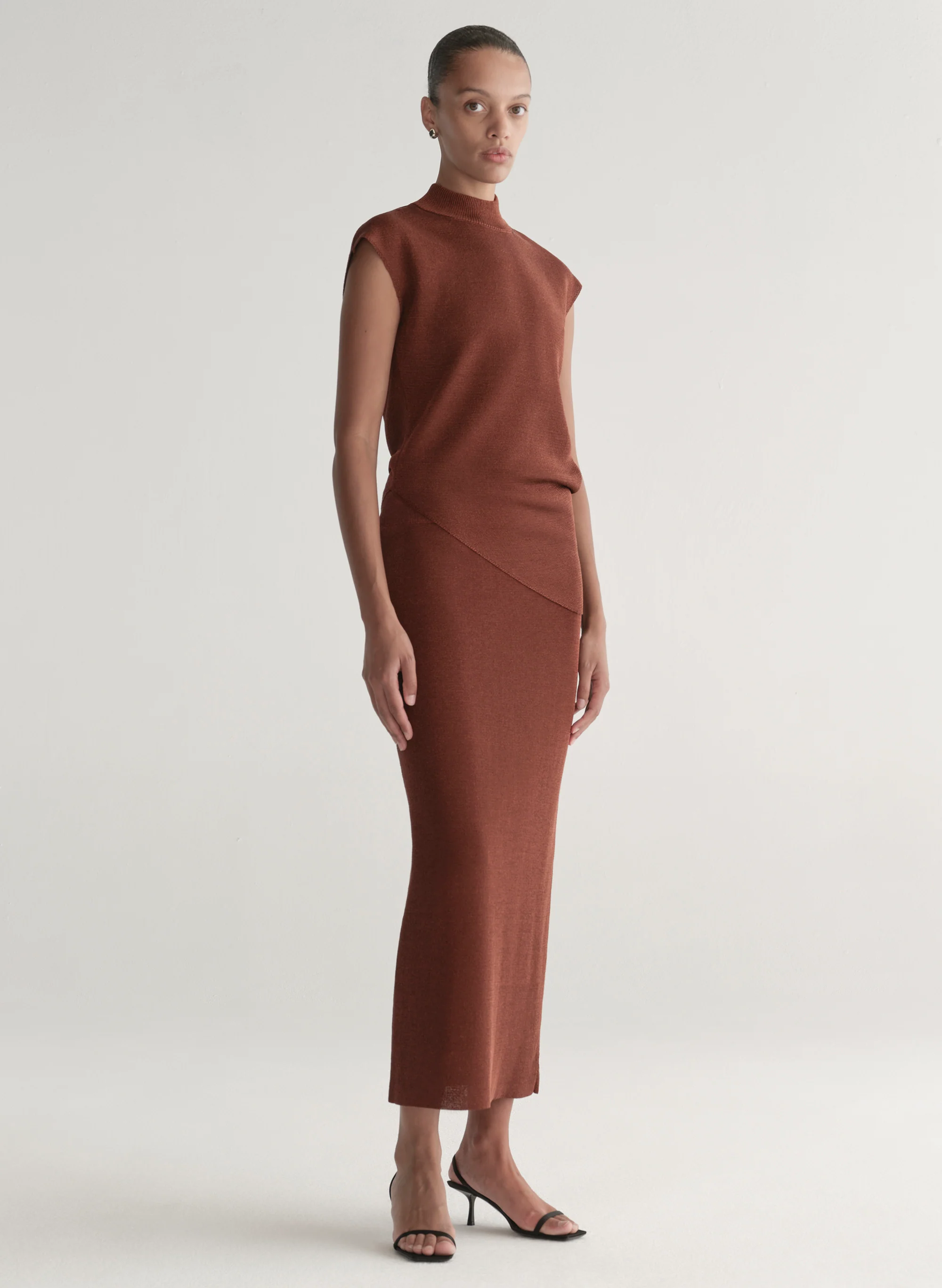 Clover Metallic Knit Midi Skirt - Image 3