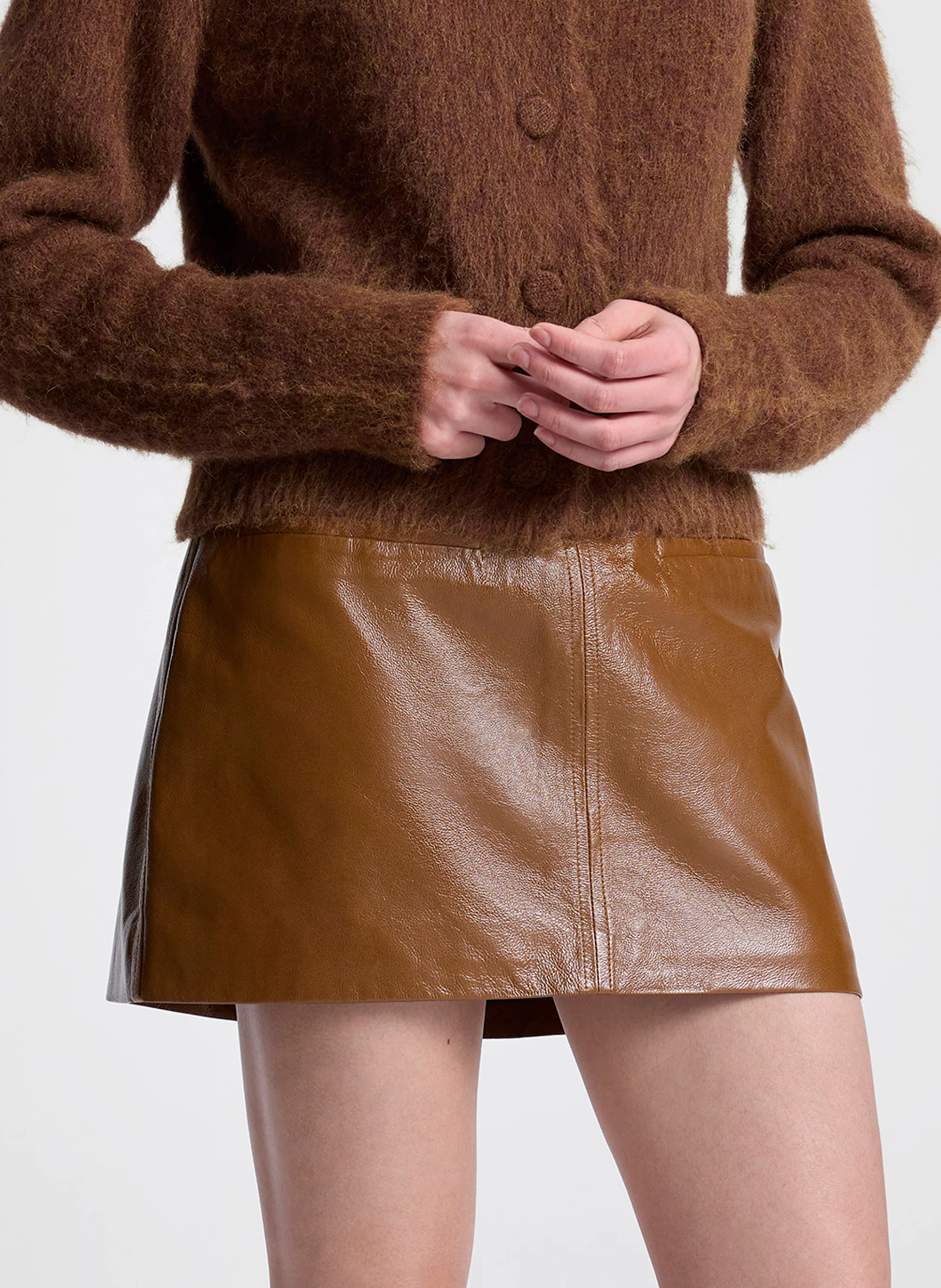 Cowan Glossy Leather Mini Skirt - Image 2
