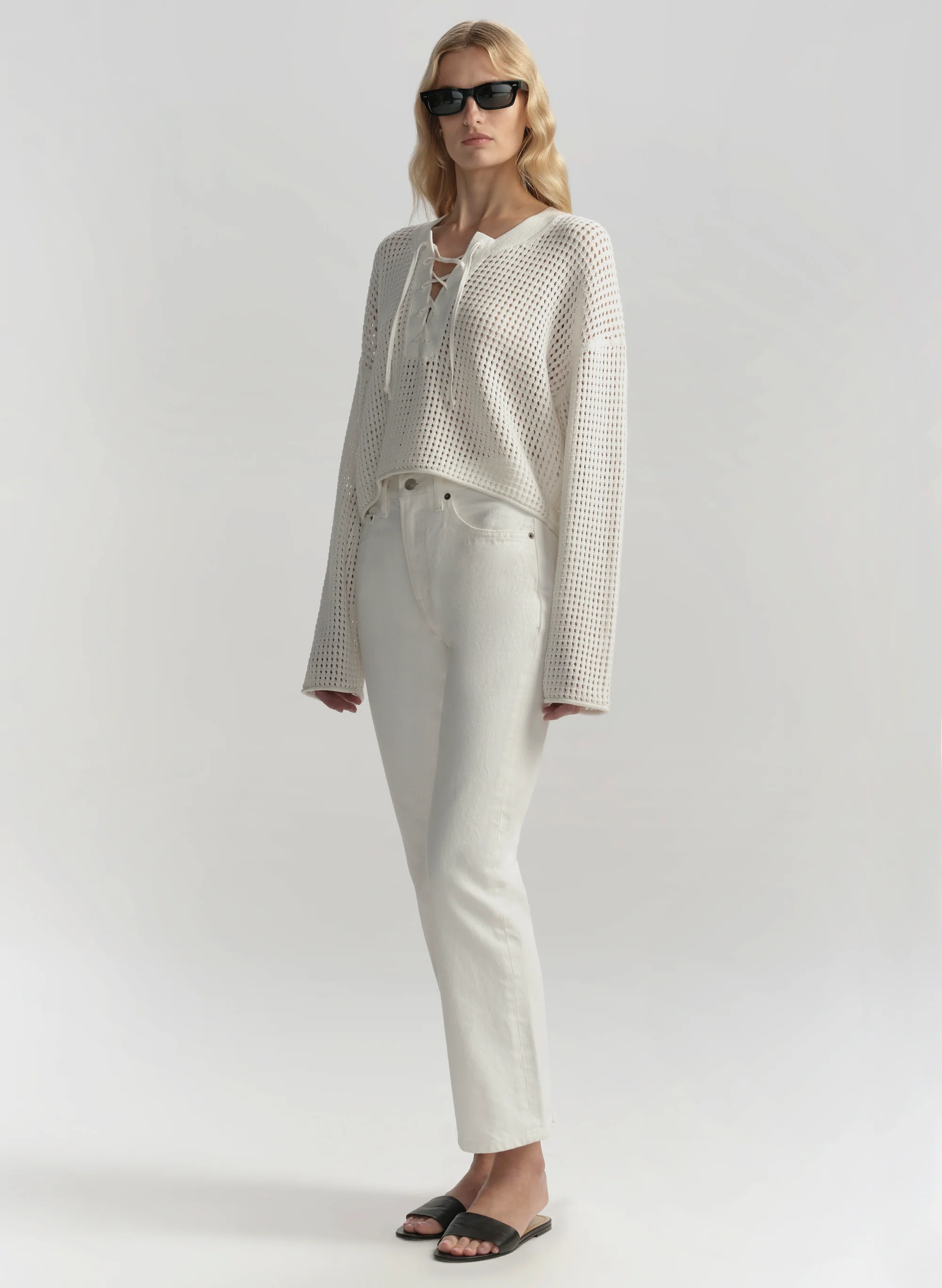 Dana Cotton Pointelle Sweater - Image 4