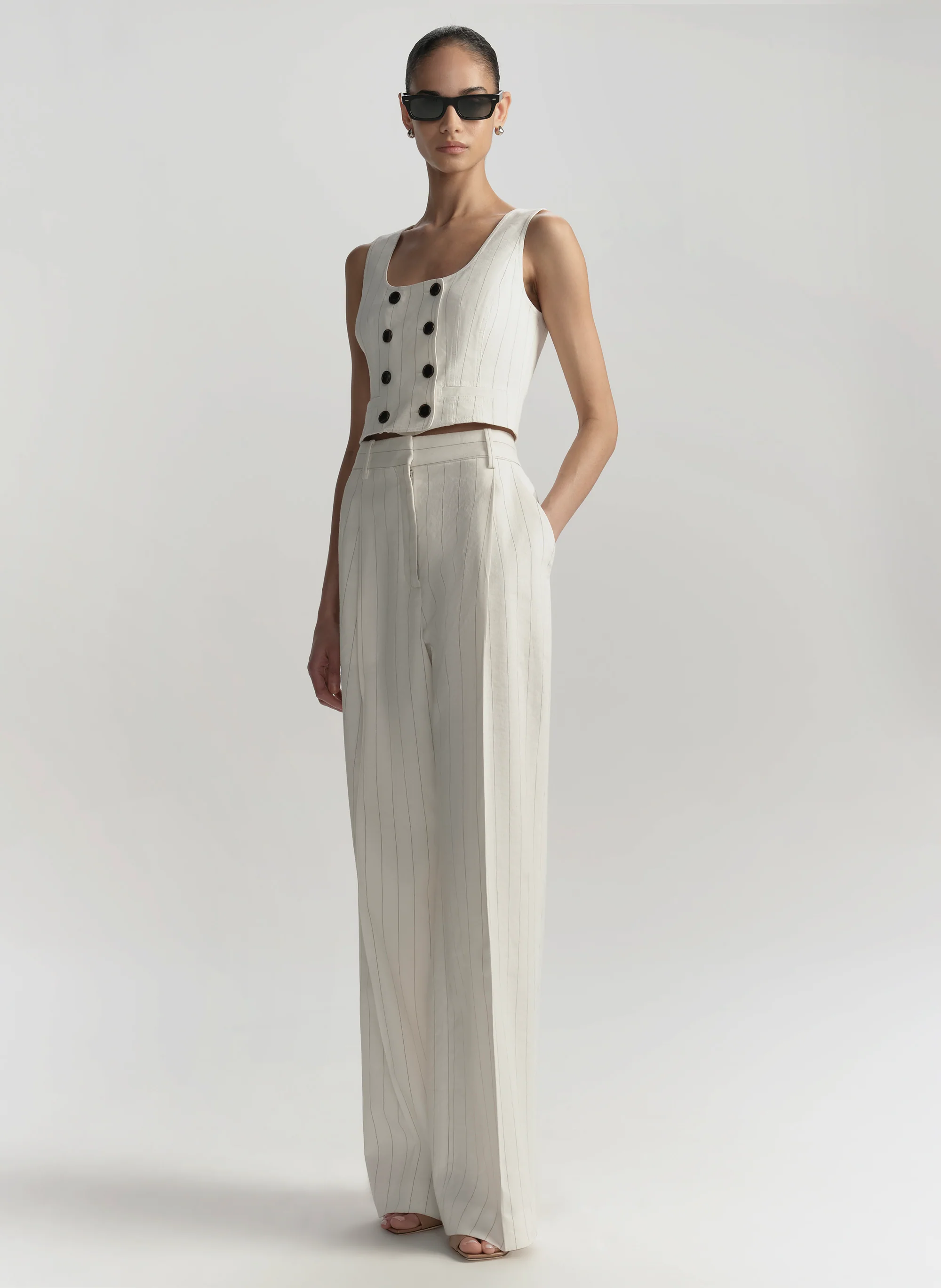 Darcy Linen Pinstripe Top - Image 4
