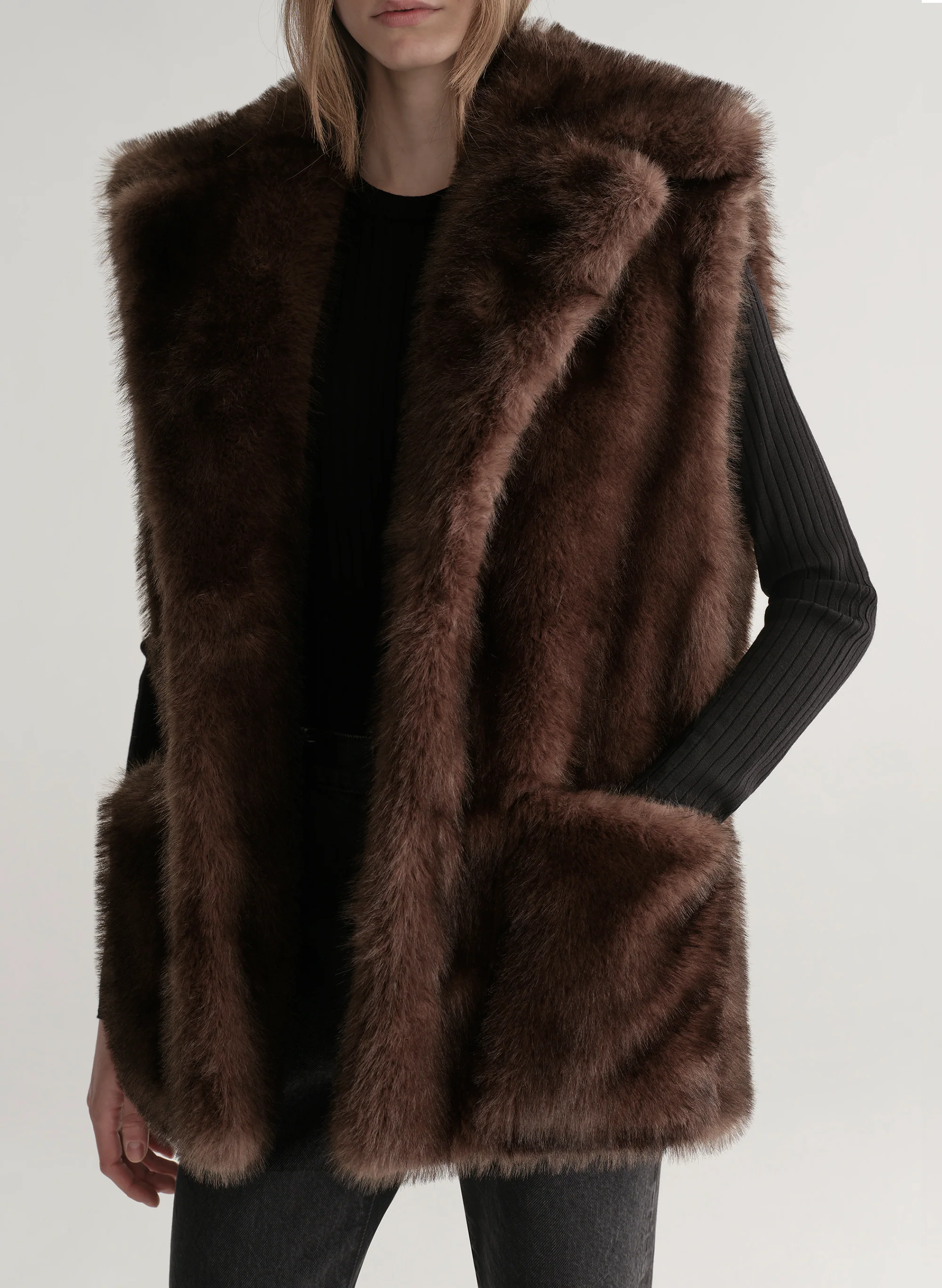 Devon Faux Fur Vest - Image 4