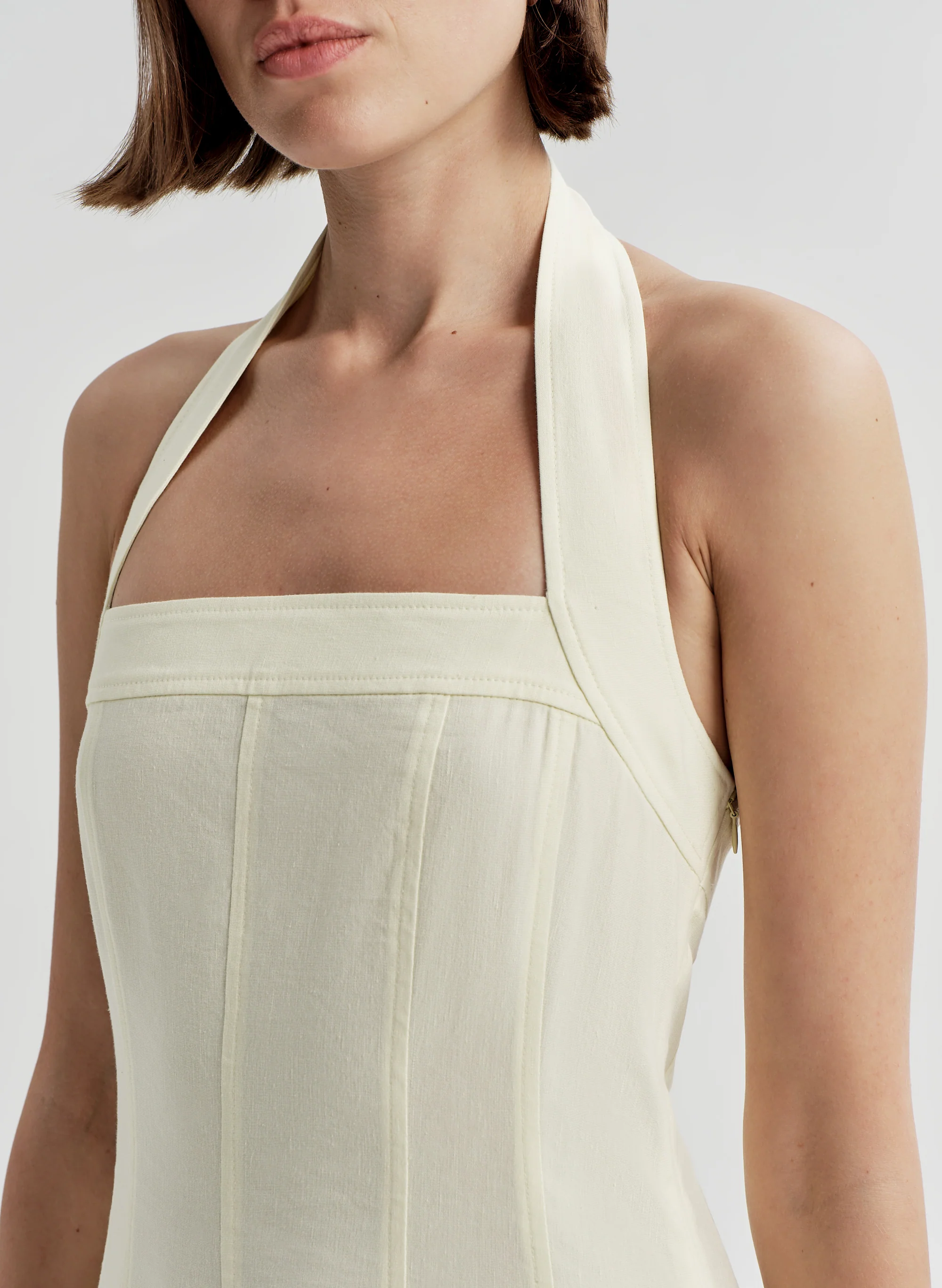 Elinor Linen Midi Halter Dress - Image 2