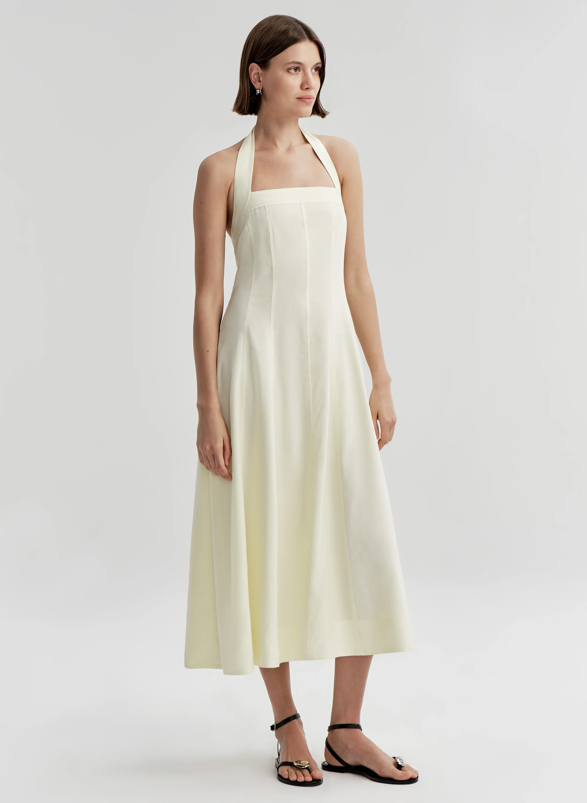 Elinor Linen Midi Halter Dress - Image 3