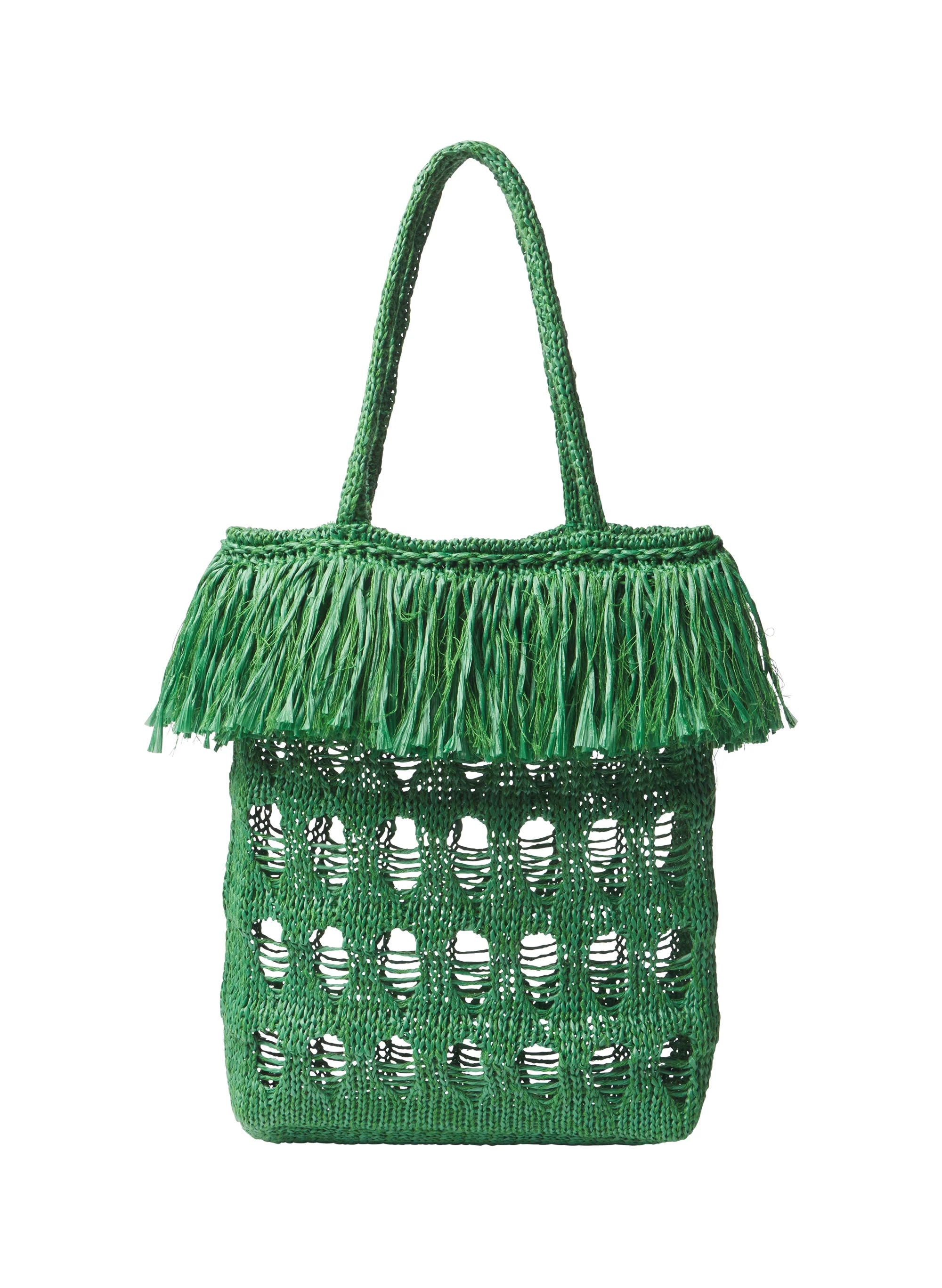 Elise Fringe Raffia Tote - Image 4