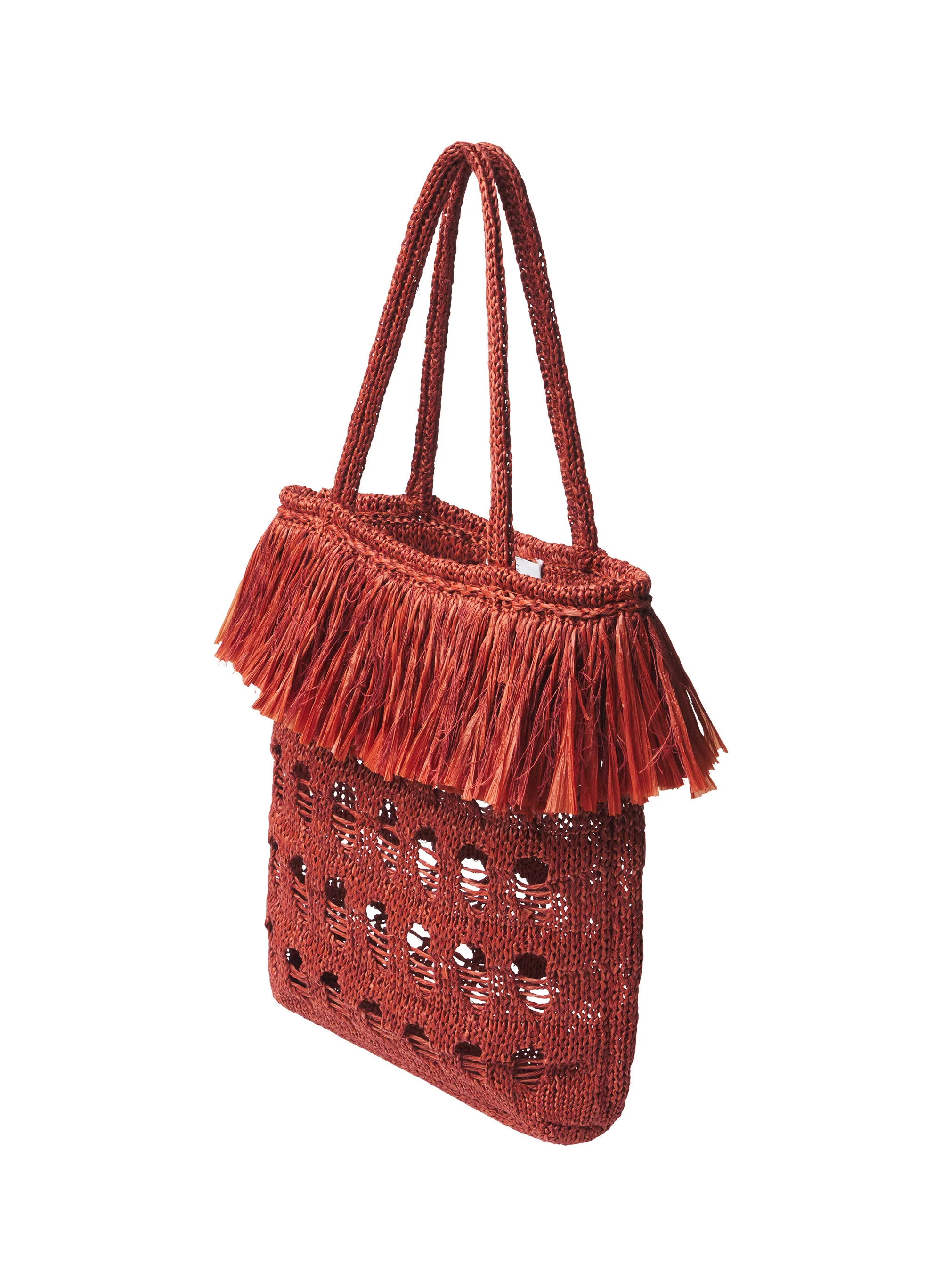 Elise Fringe Raffia Tote - Image 3