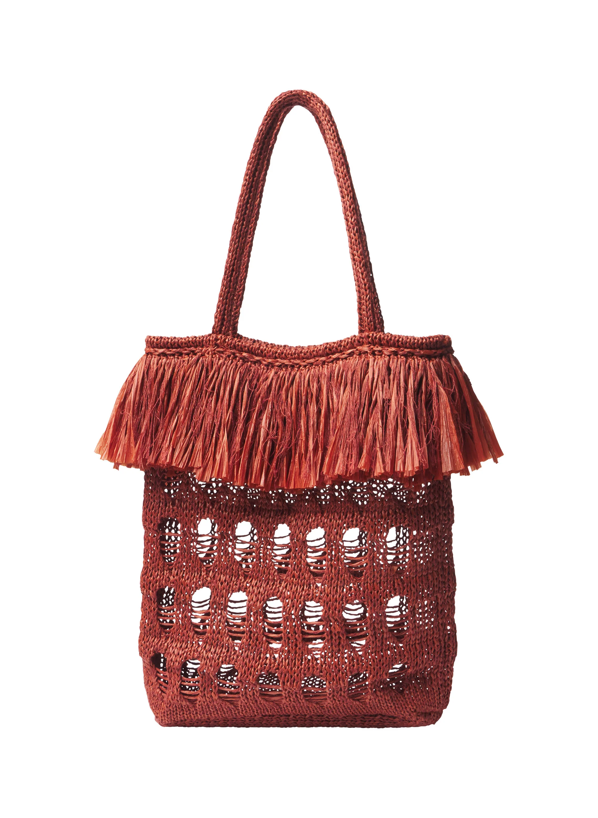 Elise Fringe Raffia Tote - Image 4