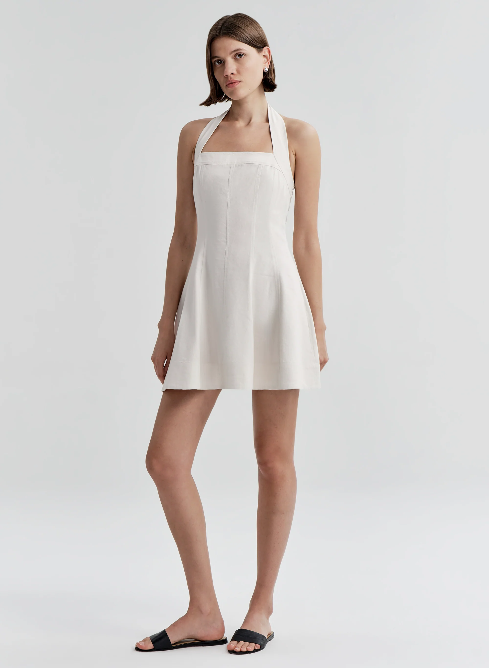Elli Linen Mini Halter Dress - Image 4