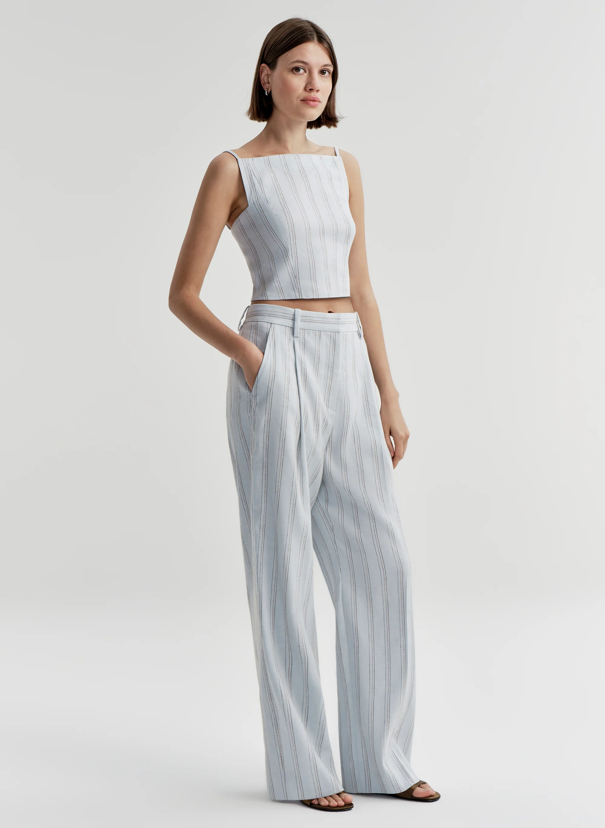 Elliott Linen Pinstripe Top - Image 3