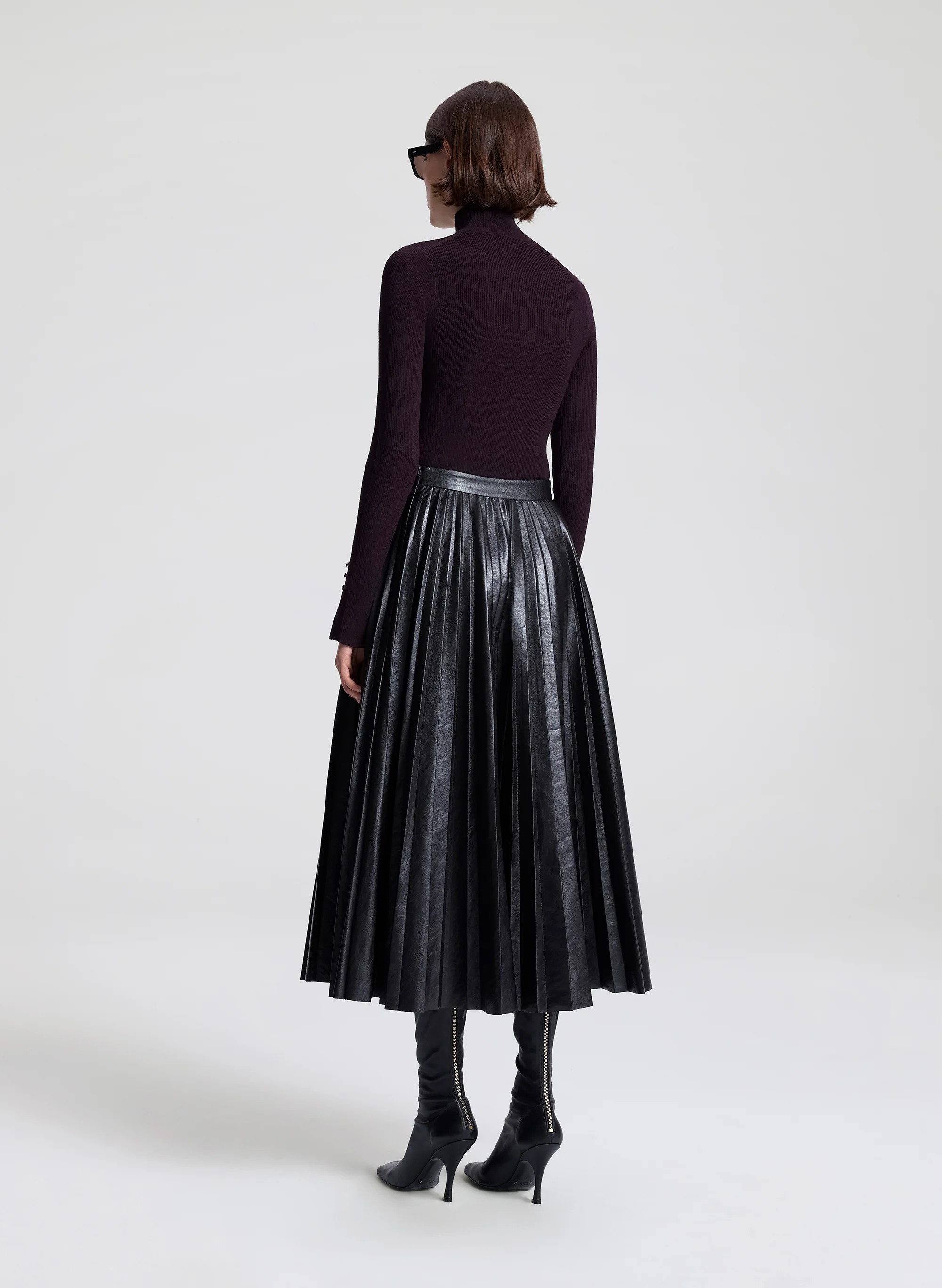 Etta Vegan Leather Midi Skirt - Image 5