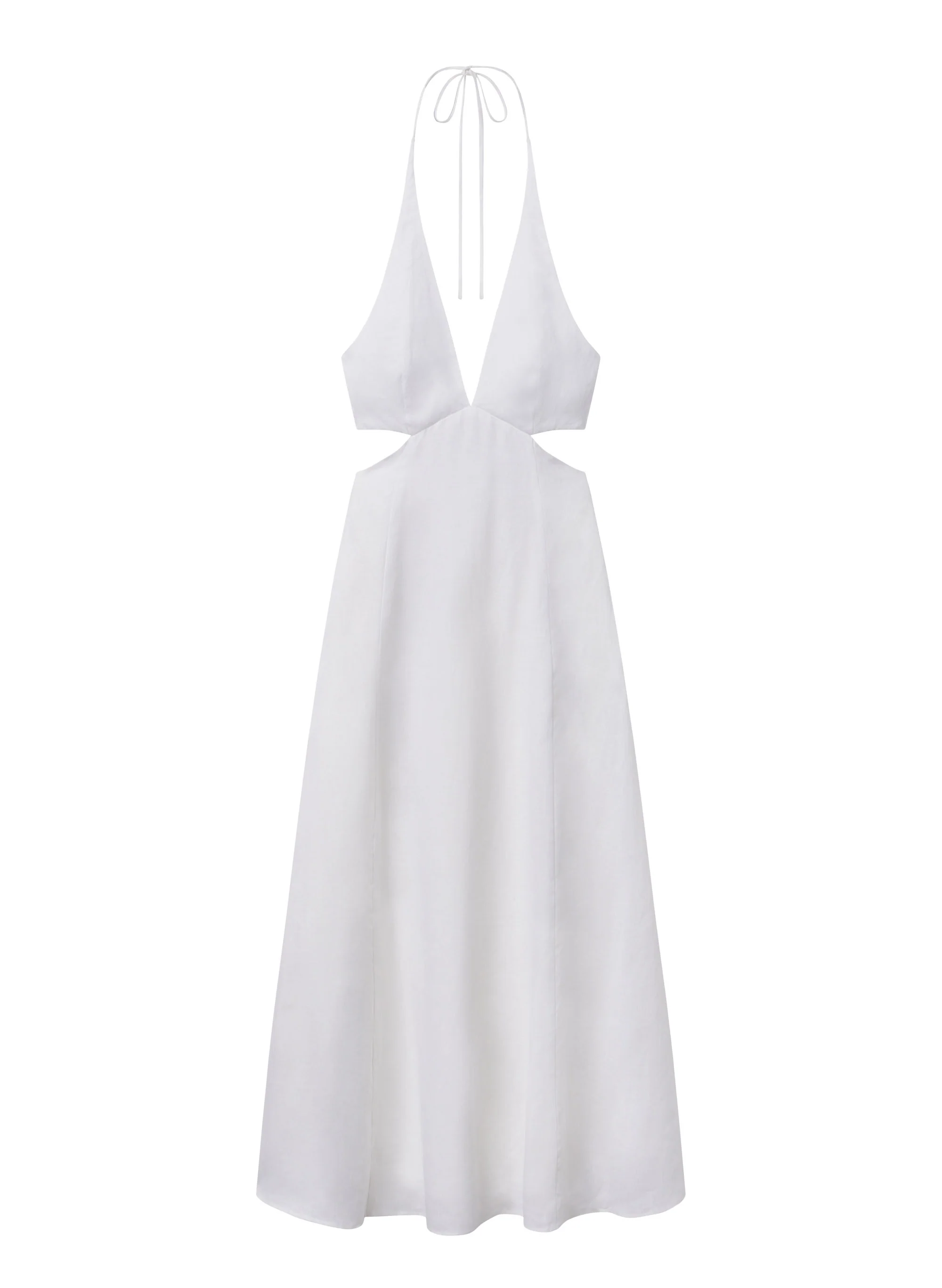 Evelena Tie-Back Linen Midi Dress - Image 7
