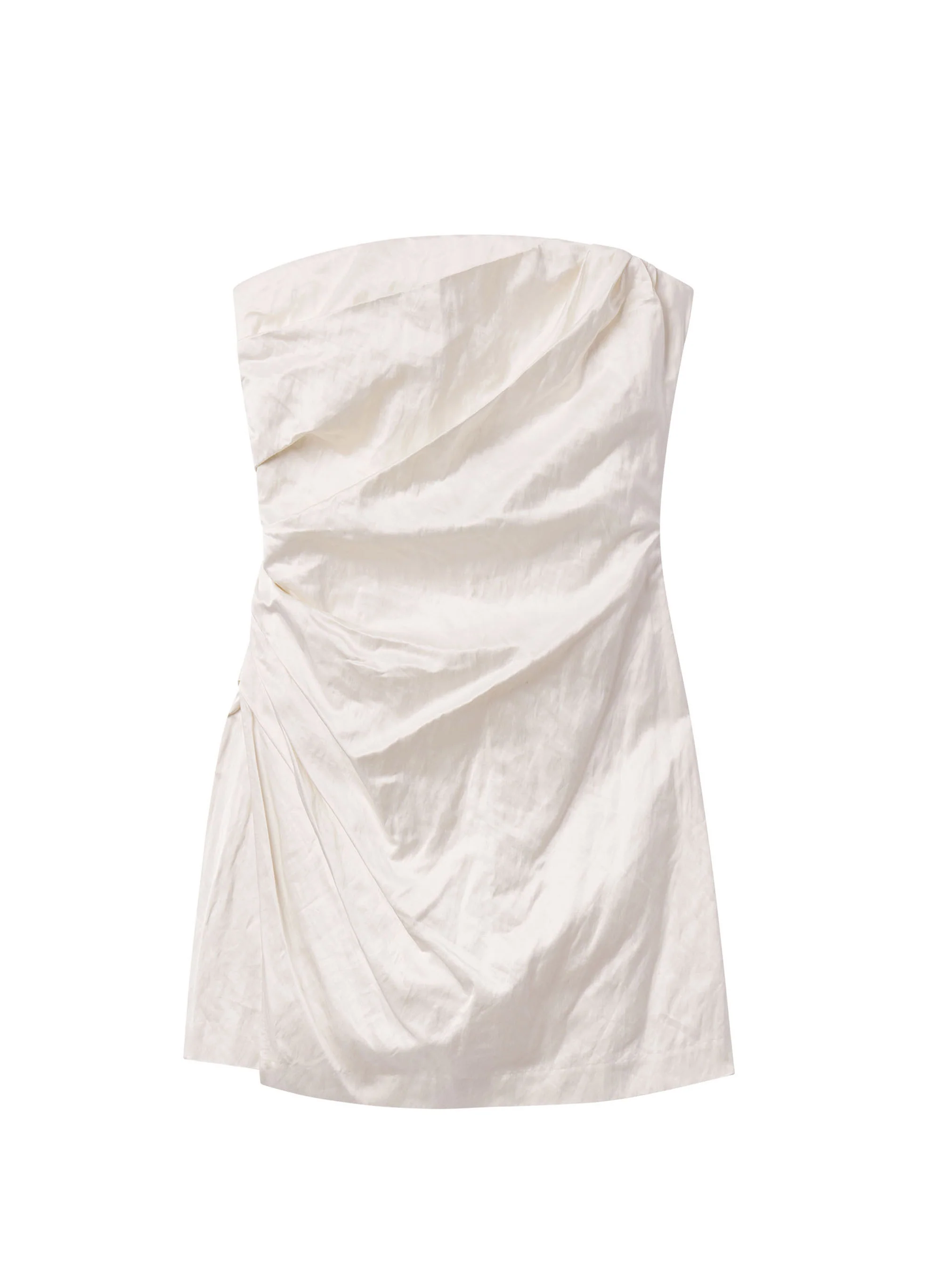 Evie Strapless Satin Mini Dress - Image 8