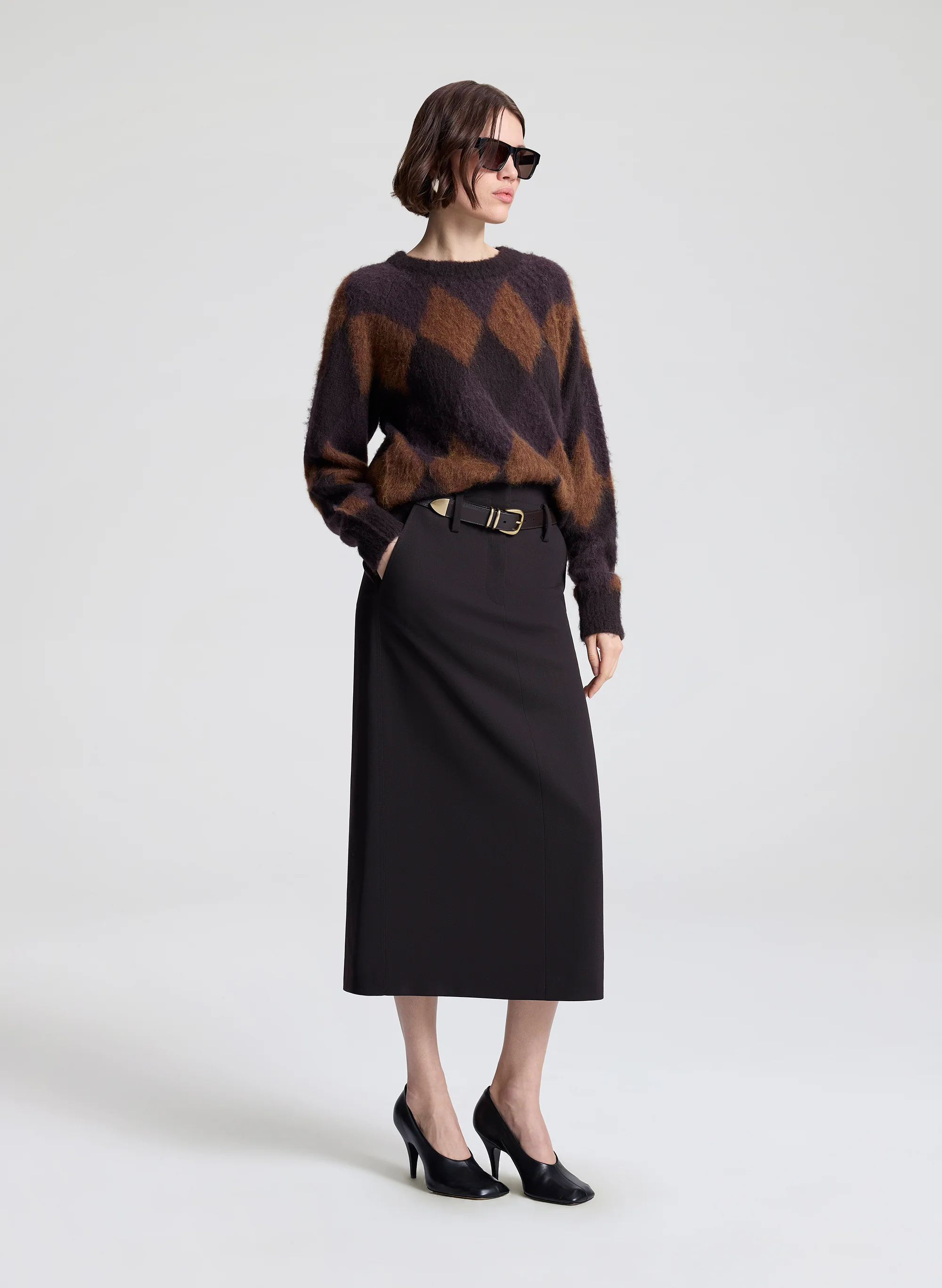 Ezra Brushed Alpaca Argyle Sweater - Image 3