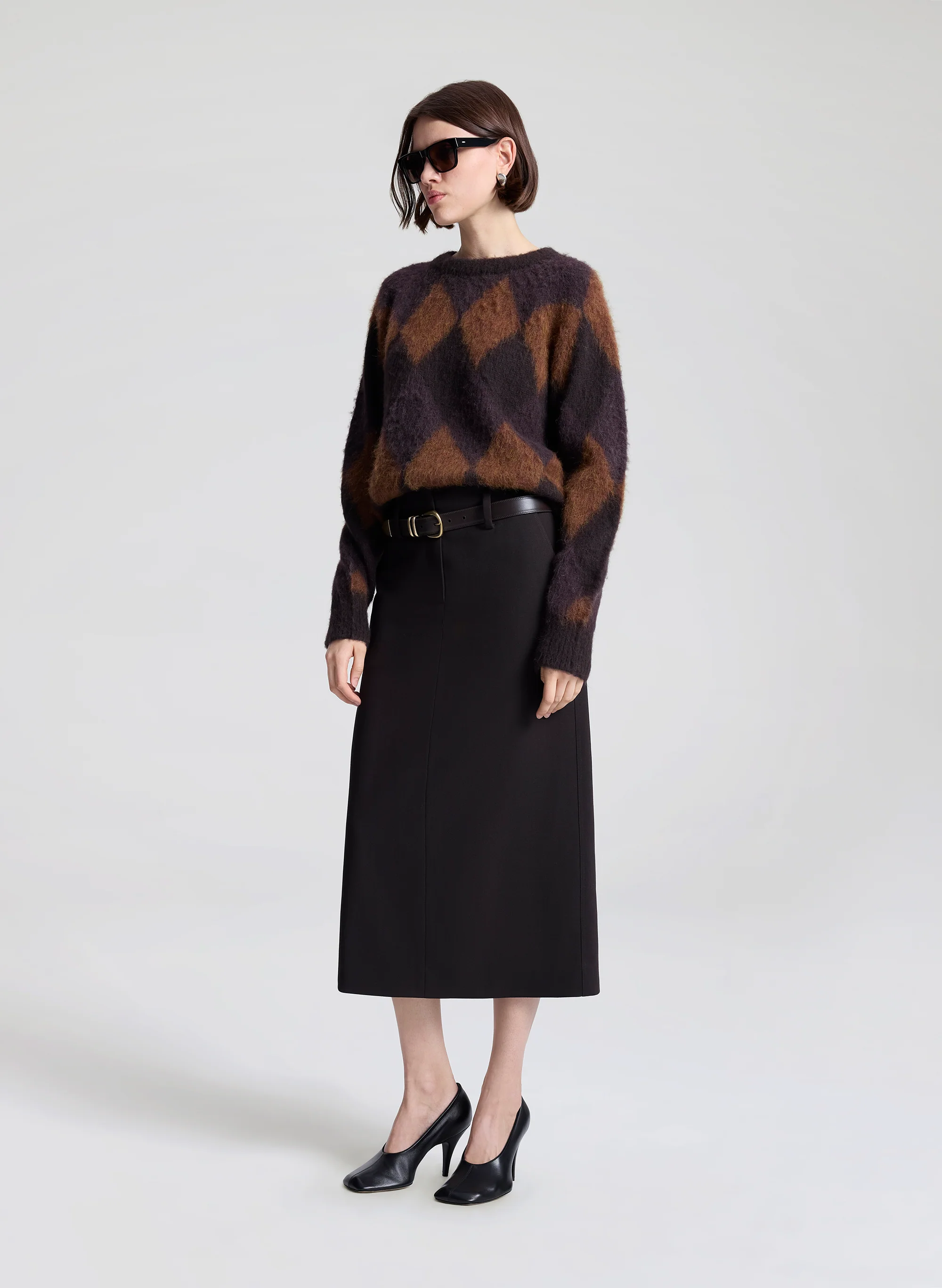 Ezra Brushed Alpaca Argyle Sweater - Image 4