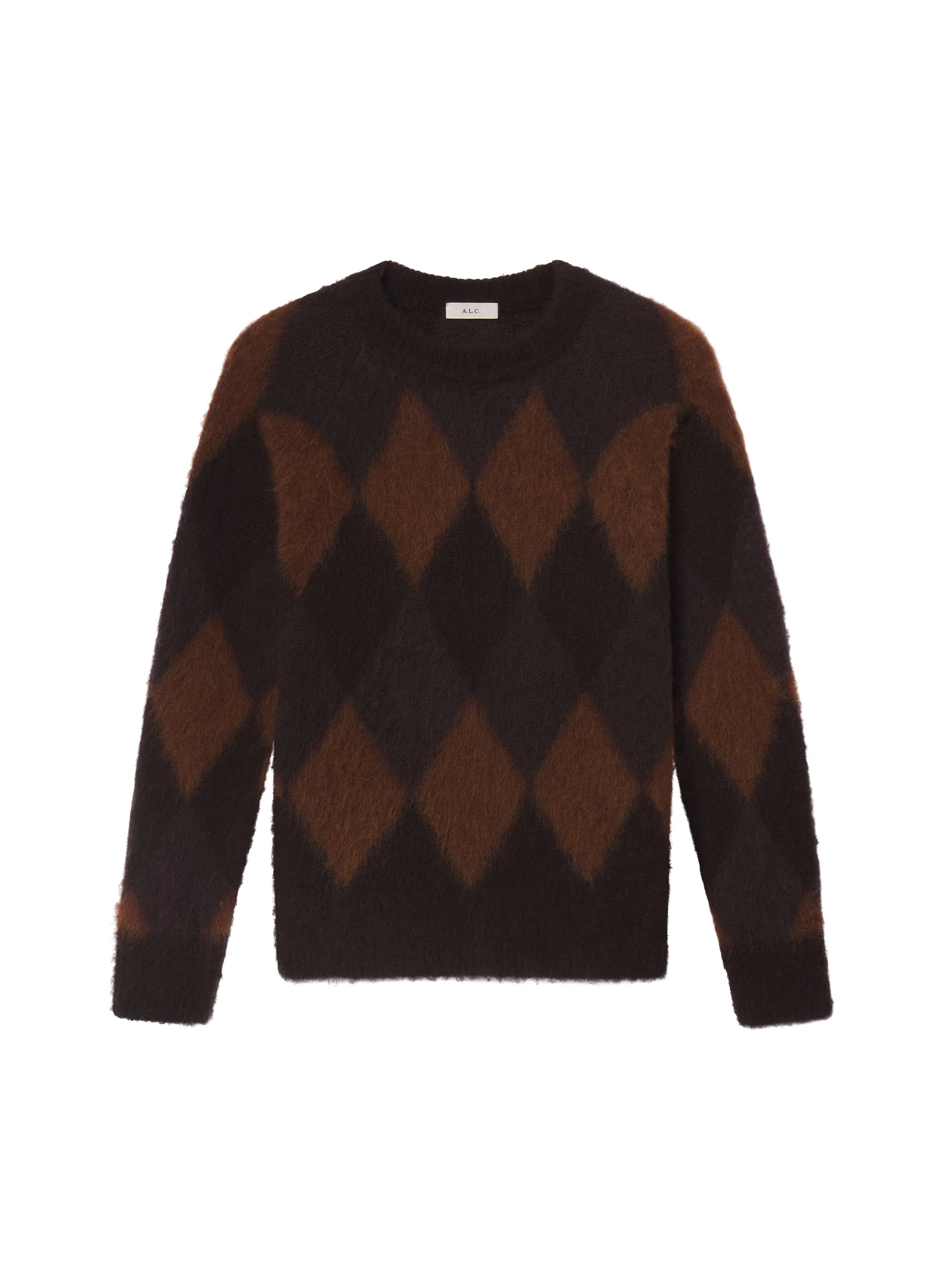 Ezra Brushed Alpaca Argyle Sweater - Image 6