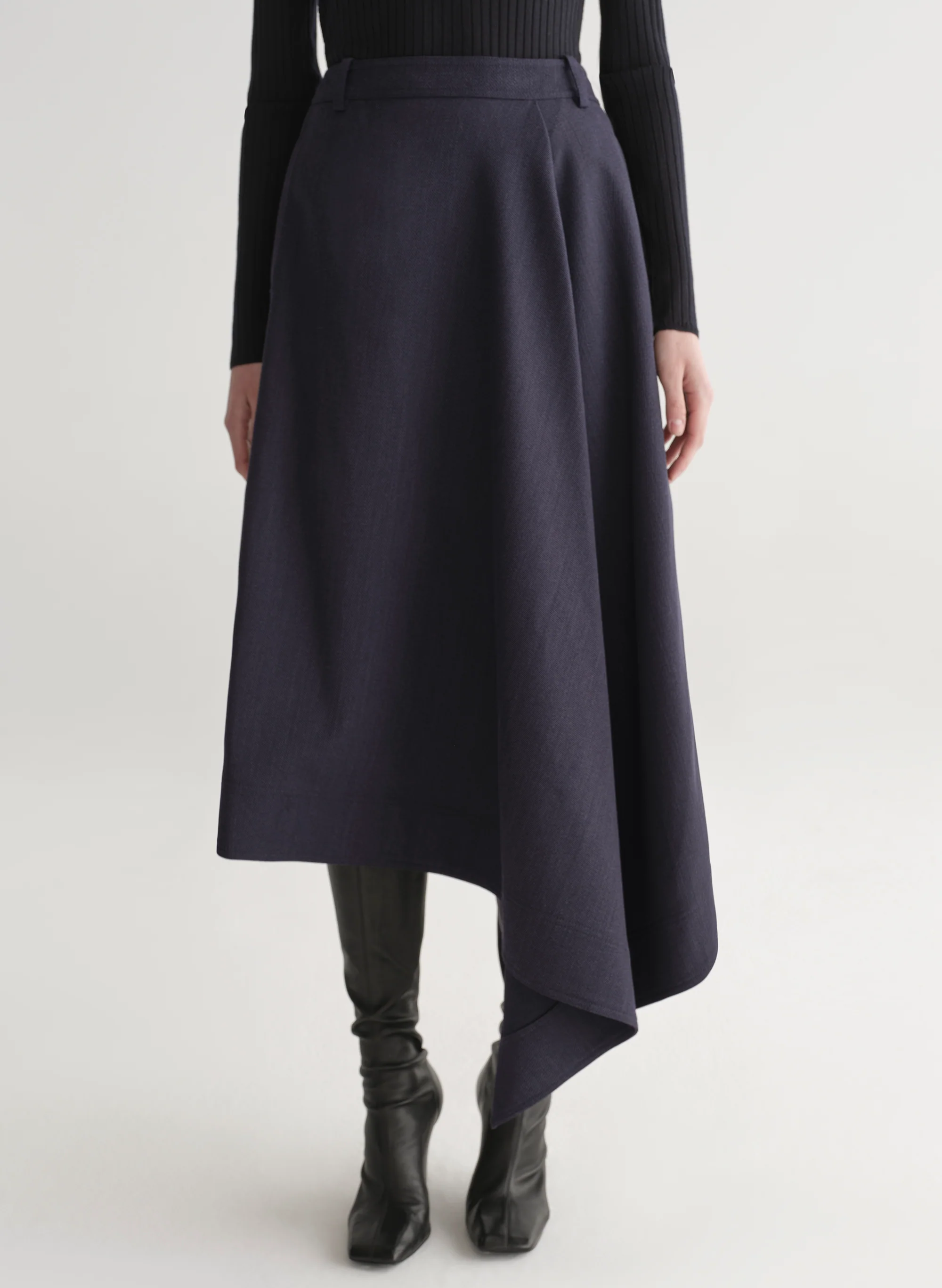 Gael Melange Twill Midi Skirt - Image 2