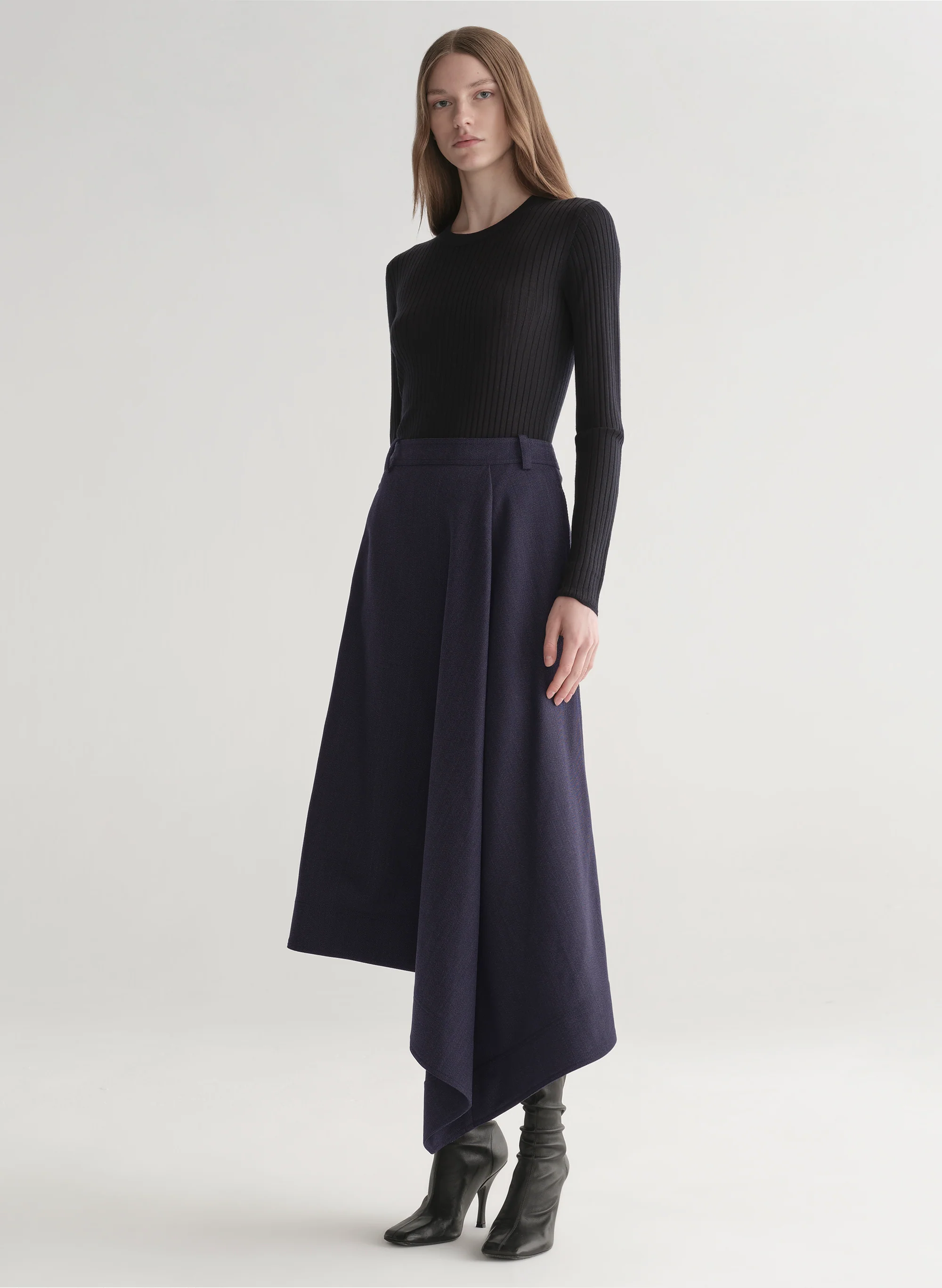 Gael Melange Twill Midi Skirt - Image 4
