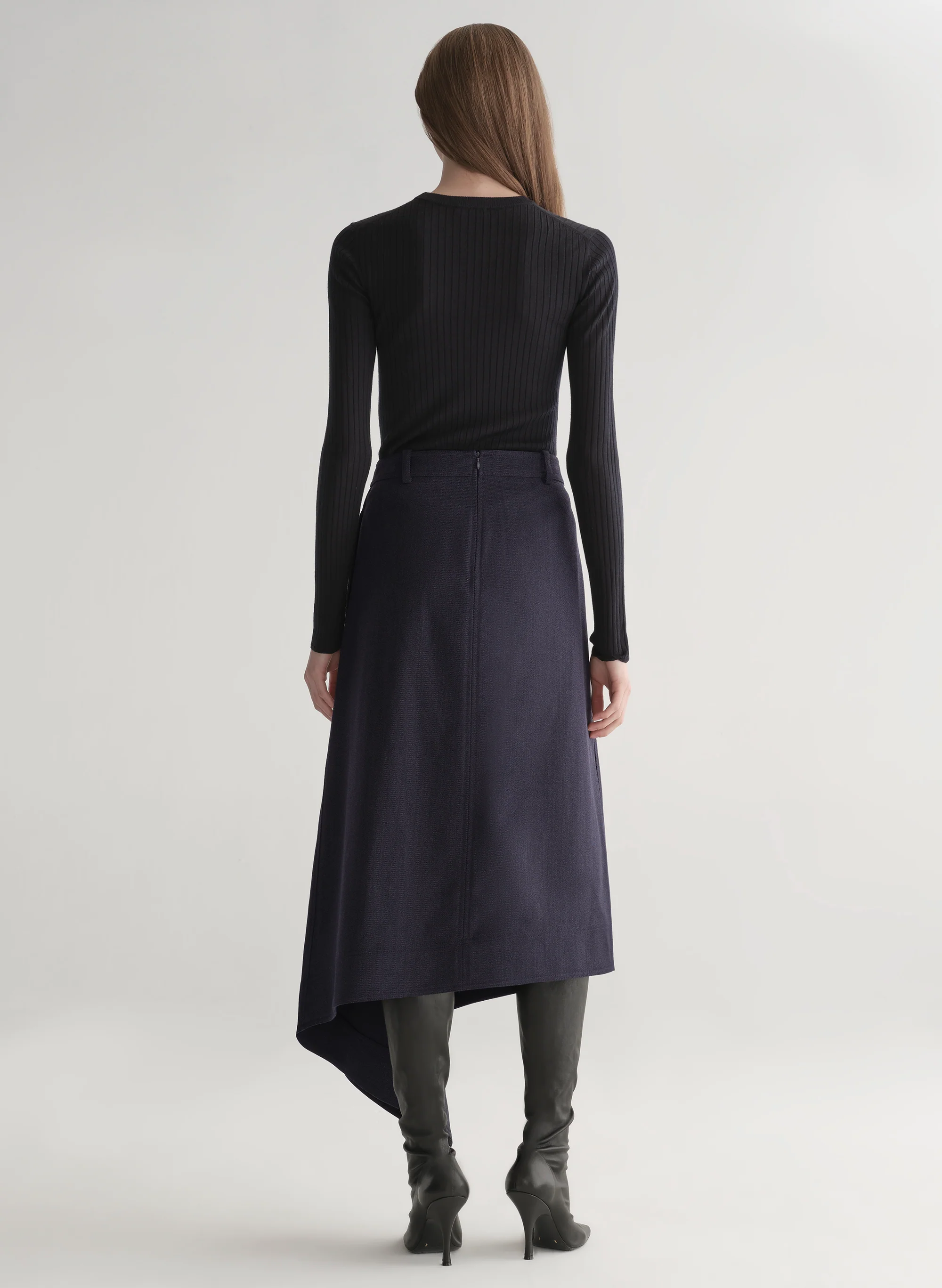 Gael Melange Twill Midi Skirt - Image 5