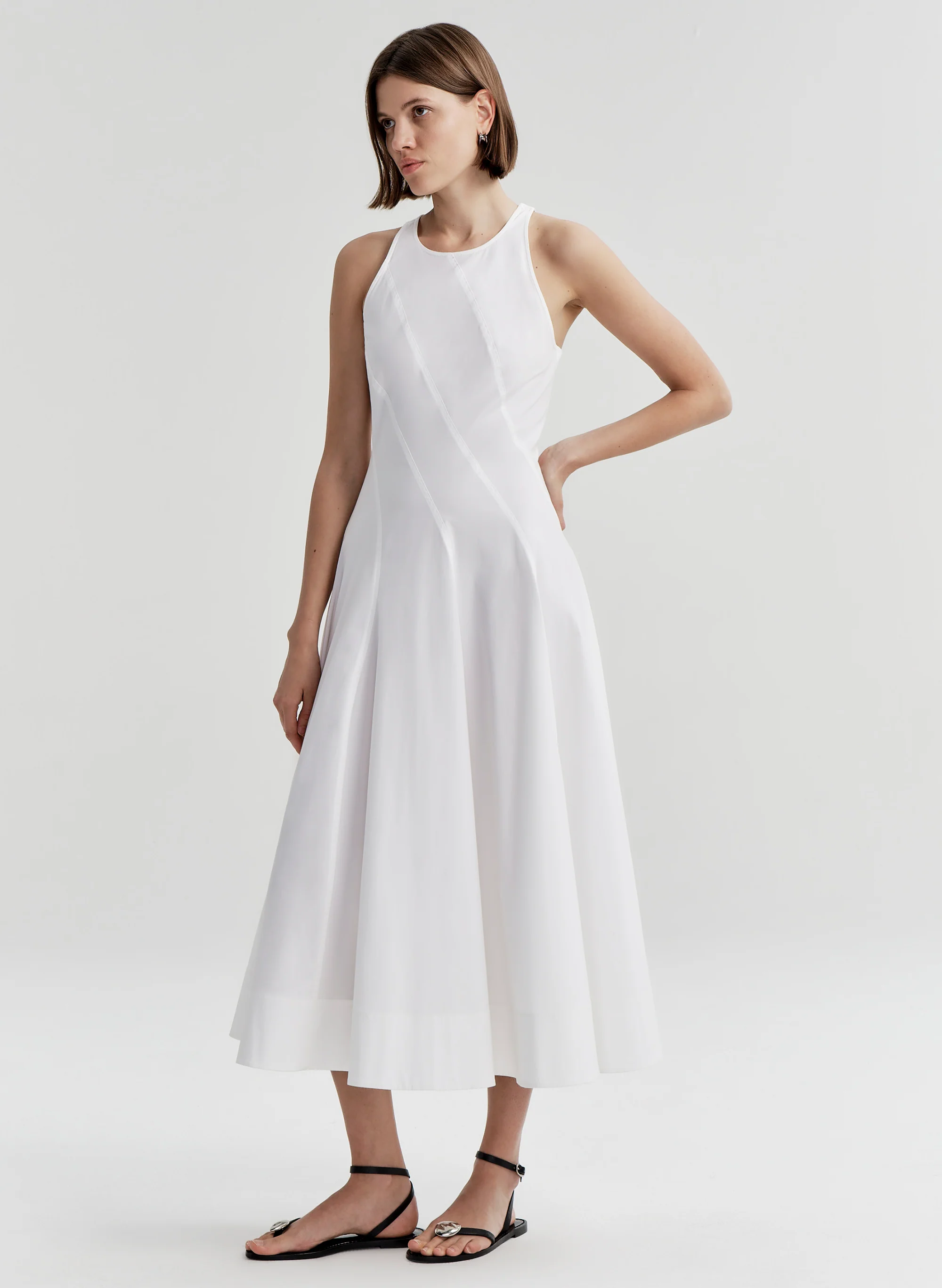 Gemma Stretch Cotton Midi Dress - Image 4