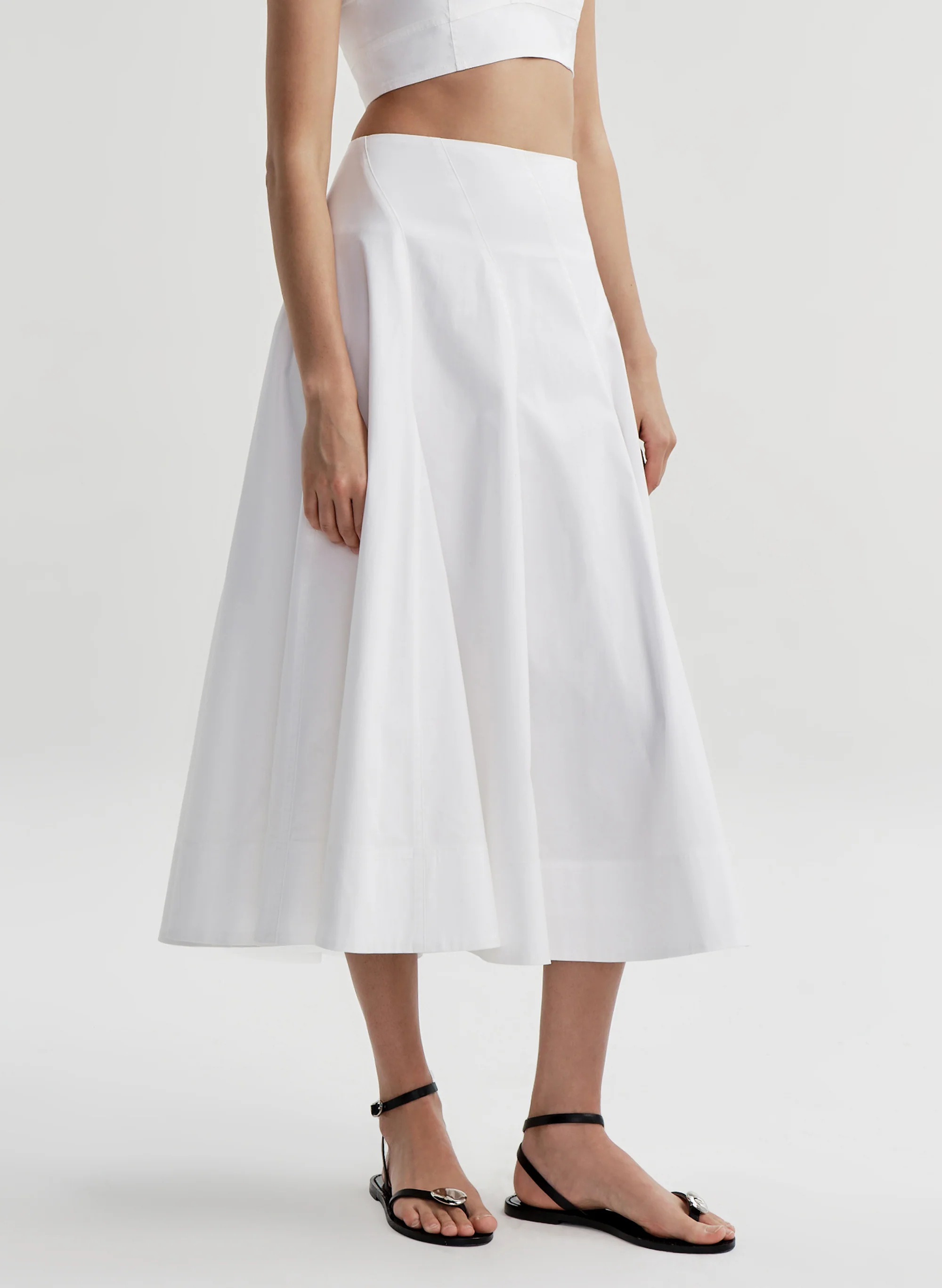 Gemma Stretch Cotton Midi Skirt - Image 3