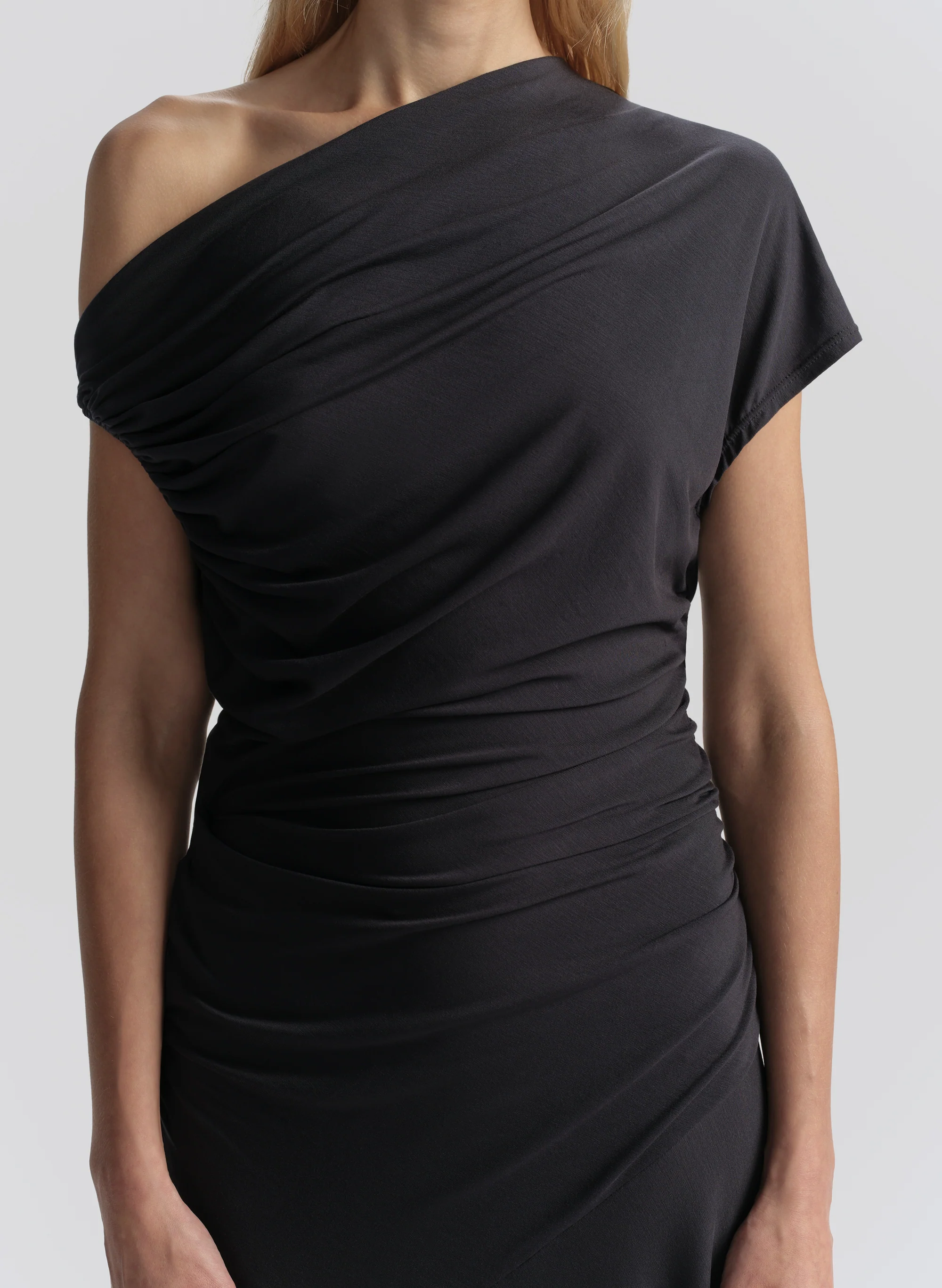 Halle One Shoulder Jersey Midi Dress - Image 2