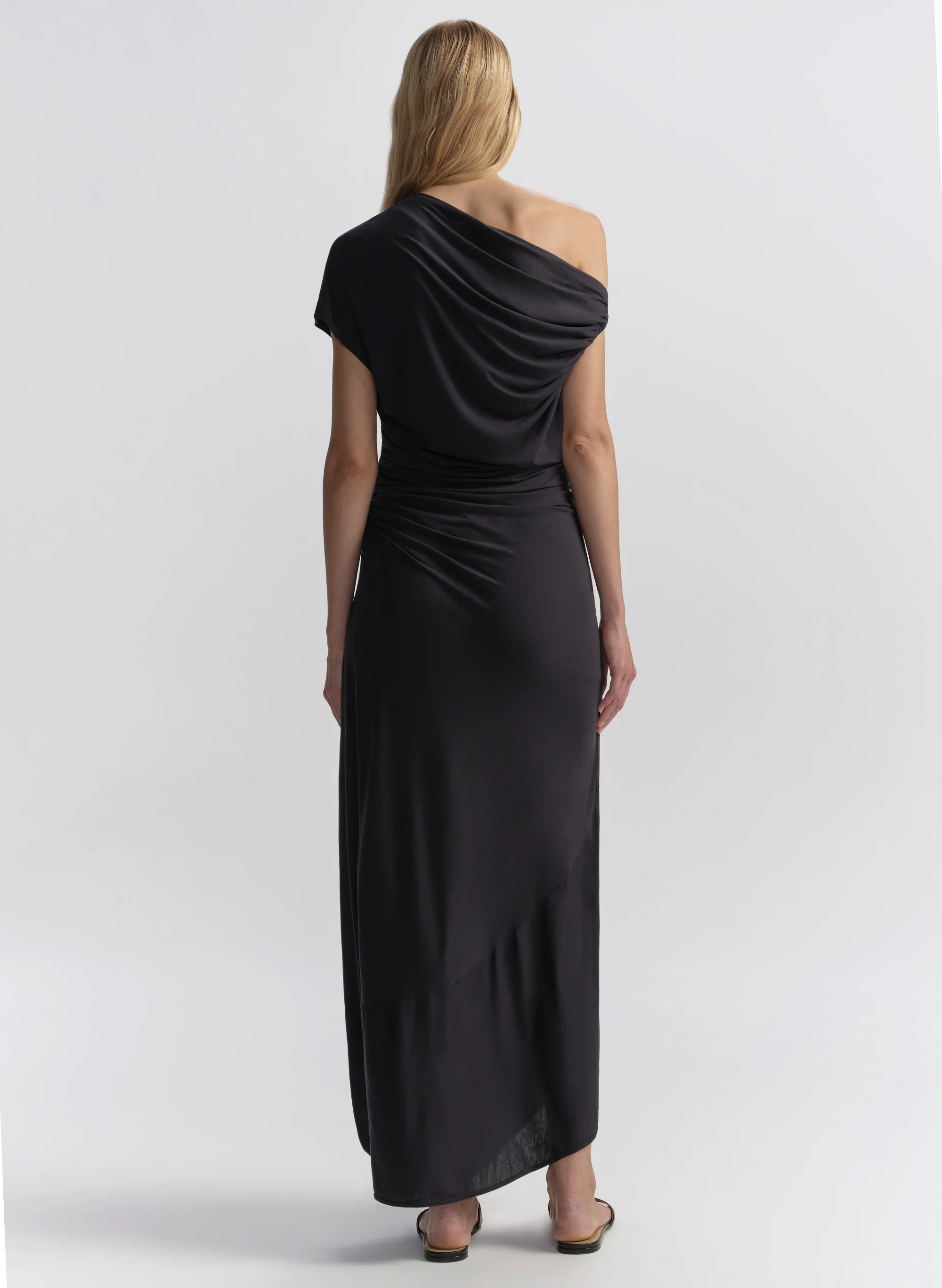 Halle One Shoulder Jersey Midi Dress - Image 5