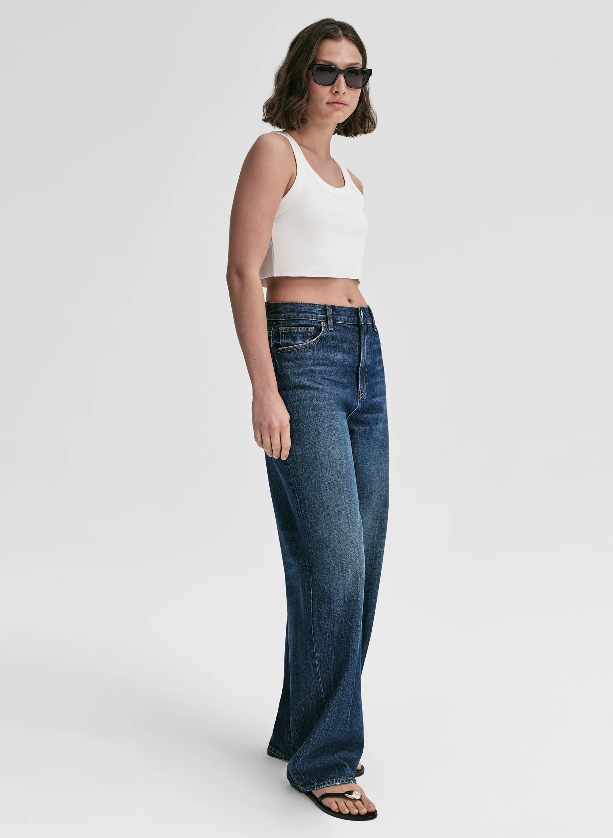 Halsey Cropped Cotton Rib Tank - Image 3