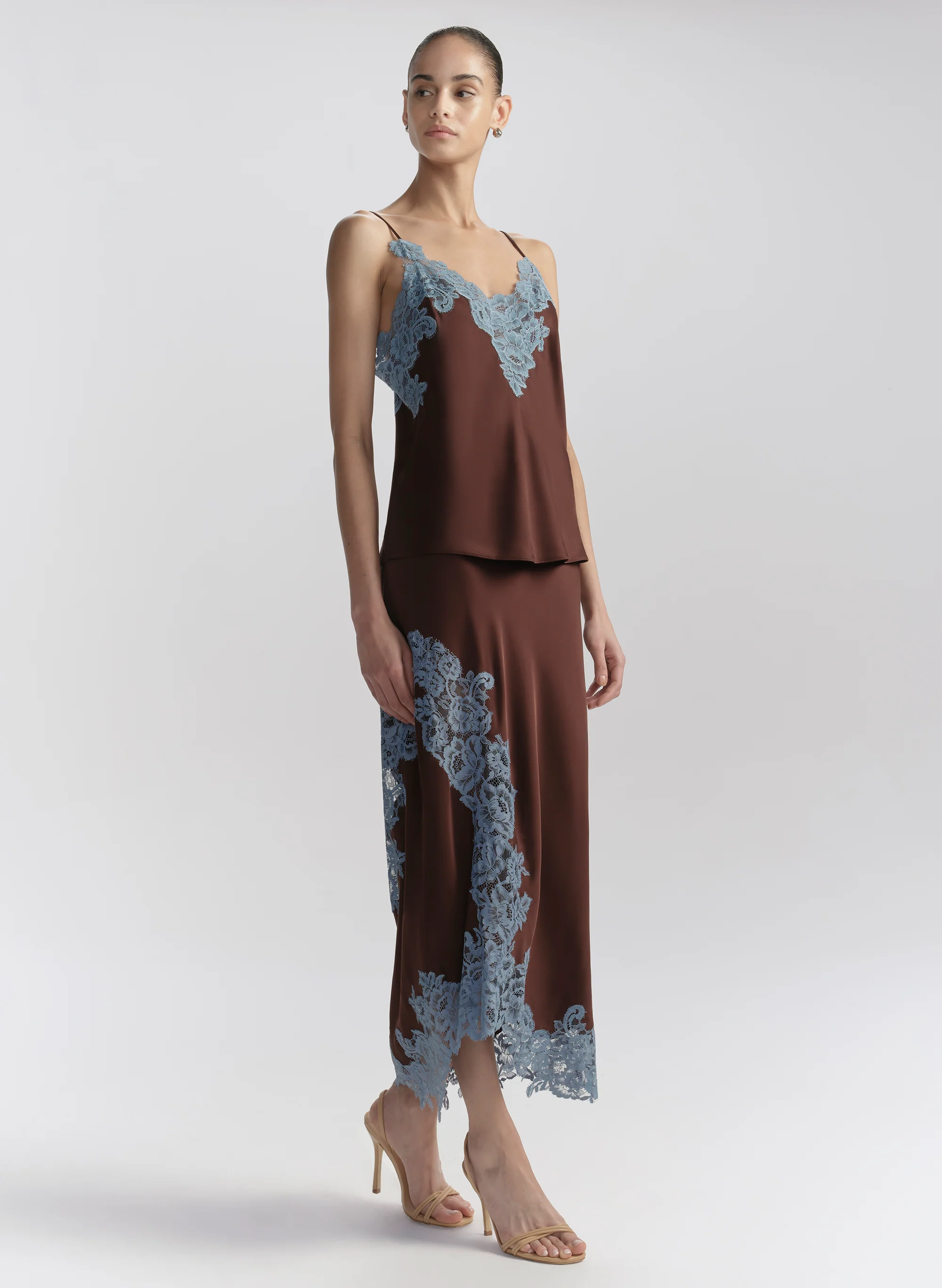 Hana Satin and Lace Camisole Top - Image 3