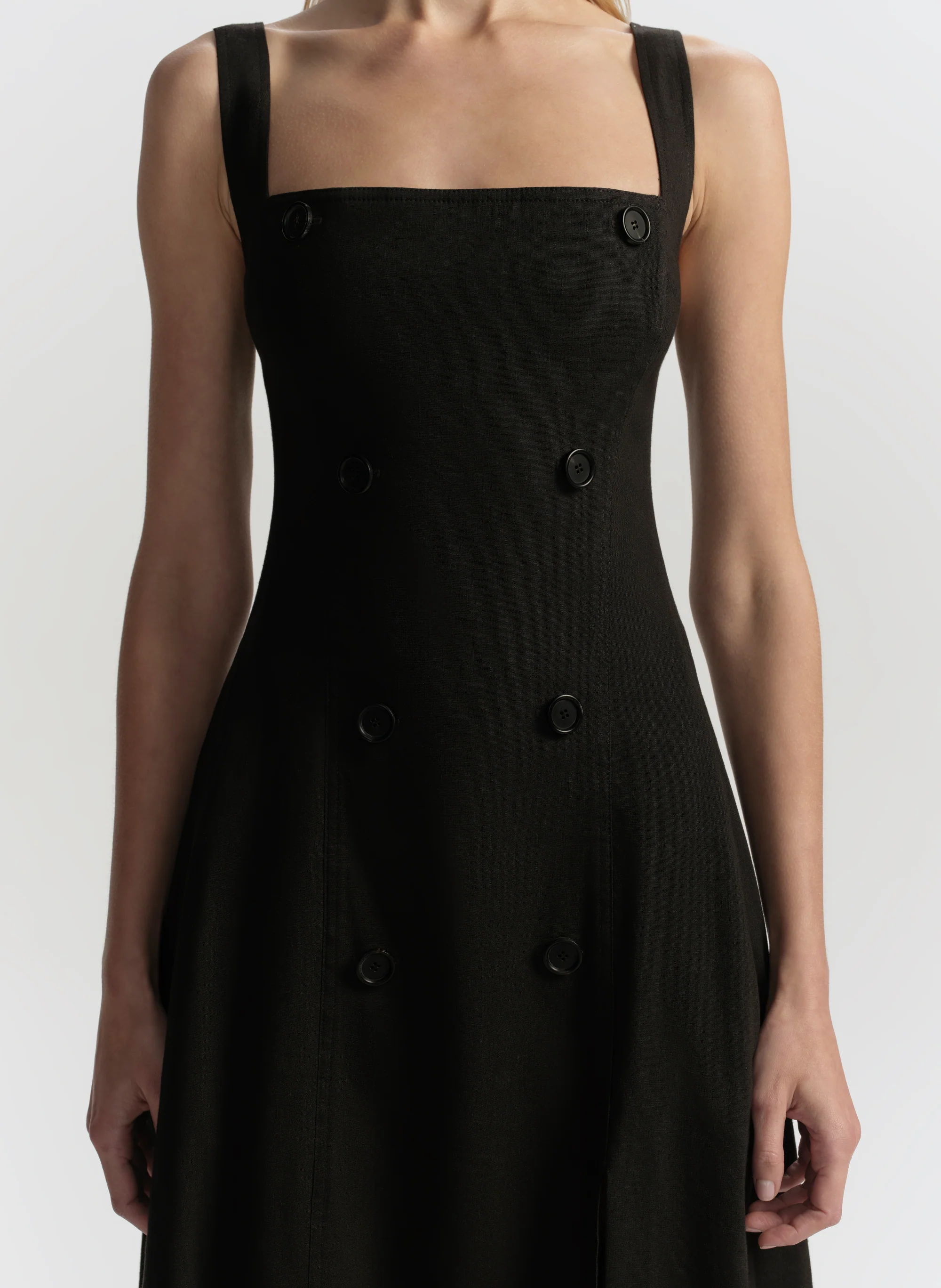 Hayes Button Front Linen Midi Dress - Image 2
