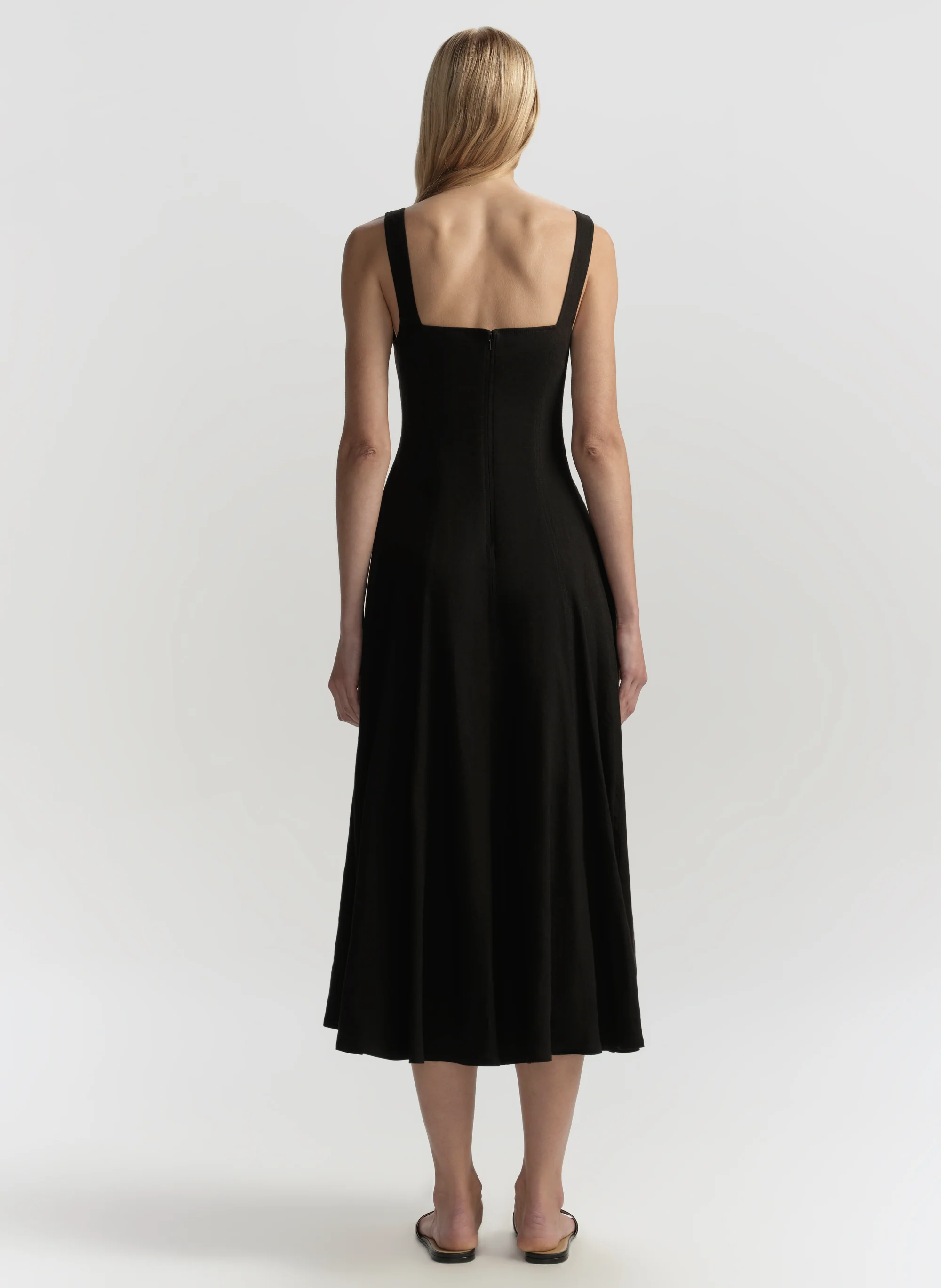 Hayes Button Front Linen Midi Dress - Image 5