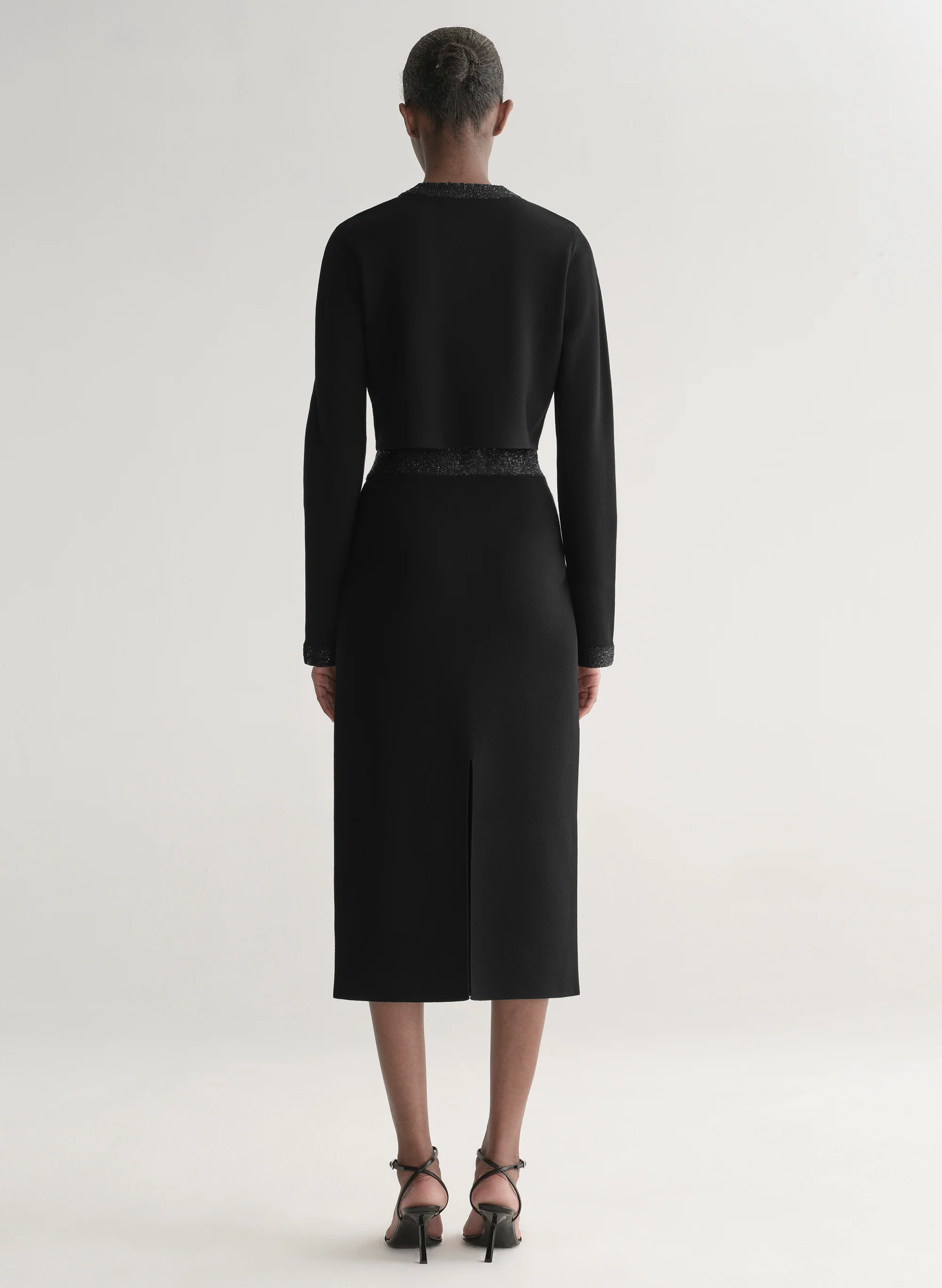 Jane Sequin Compact Knit Midi Skirt - Image 5