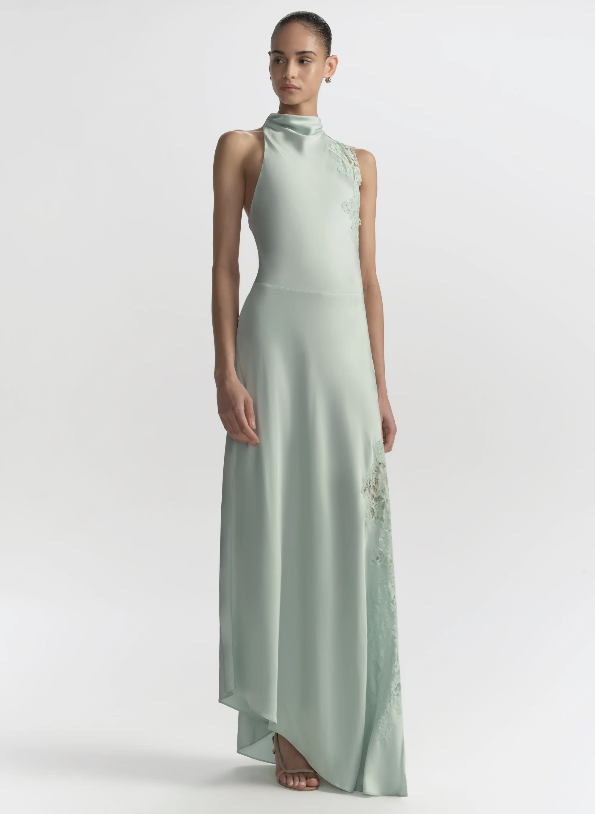 Josephine Satin and Lace Maxi Dress - Image 5