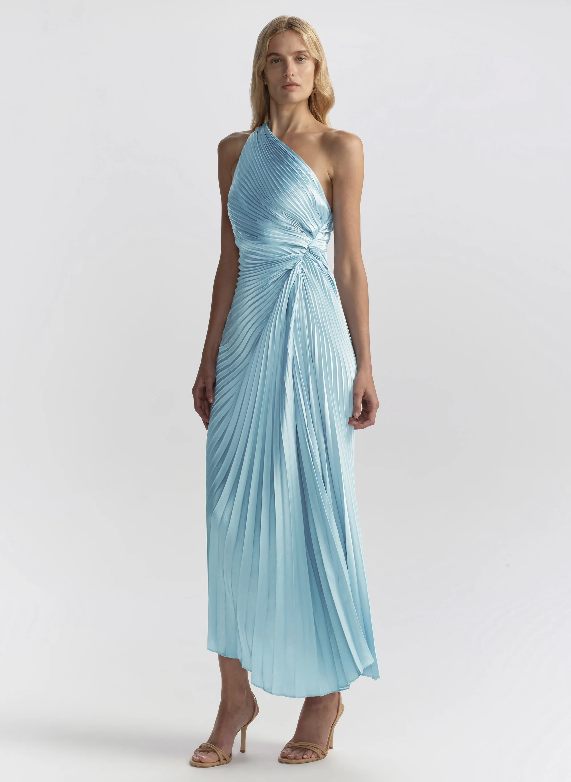 Lara Satin Pleated Midi Dress - Image 4