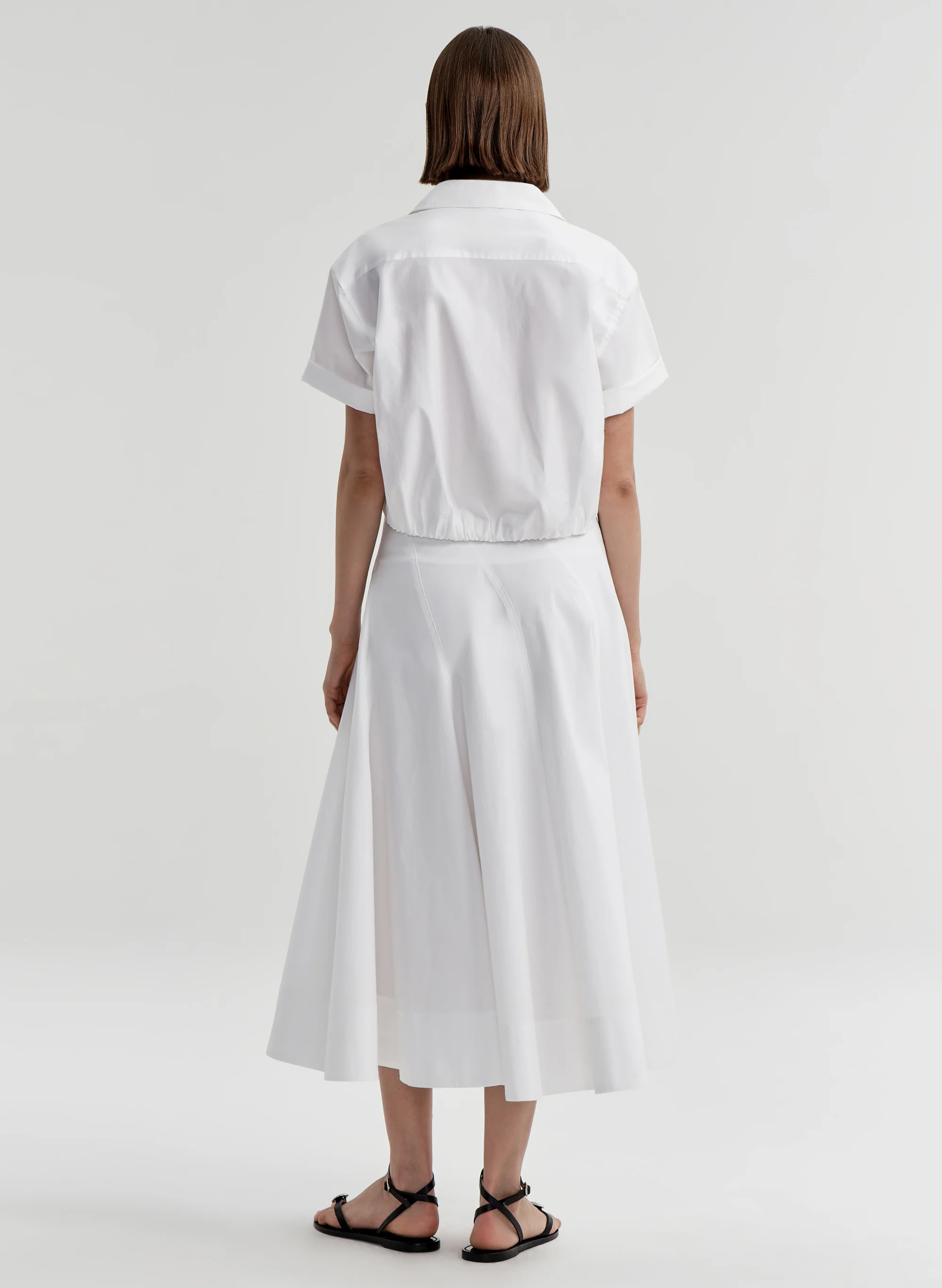 Lily Short Sleeve Cropped Cotton Shirt - Image 5