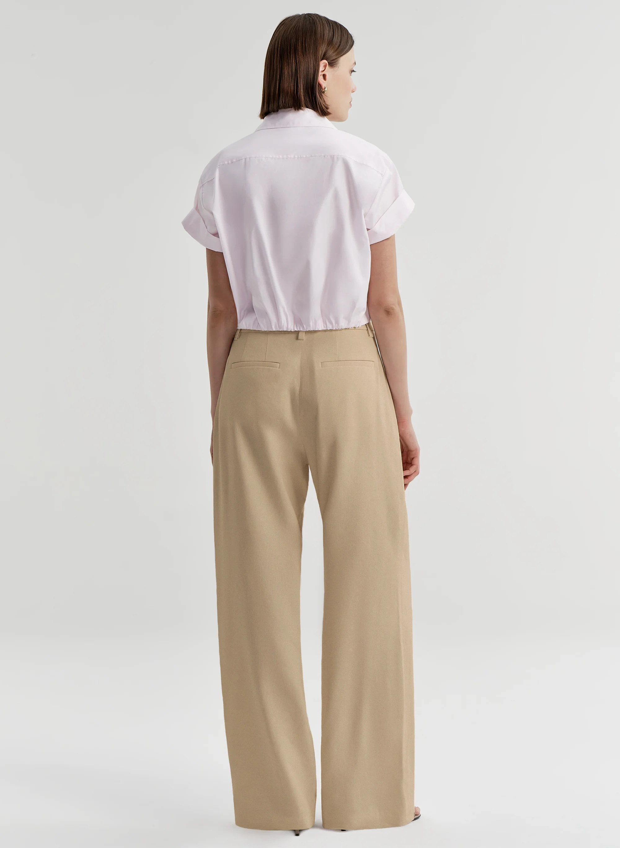 Lily Short Sleeve Cropped Cotton Shirt - Image 5