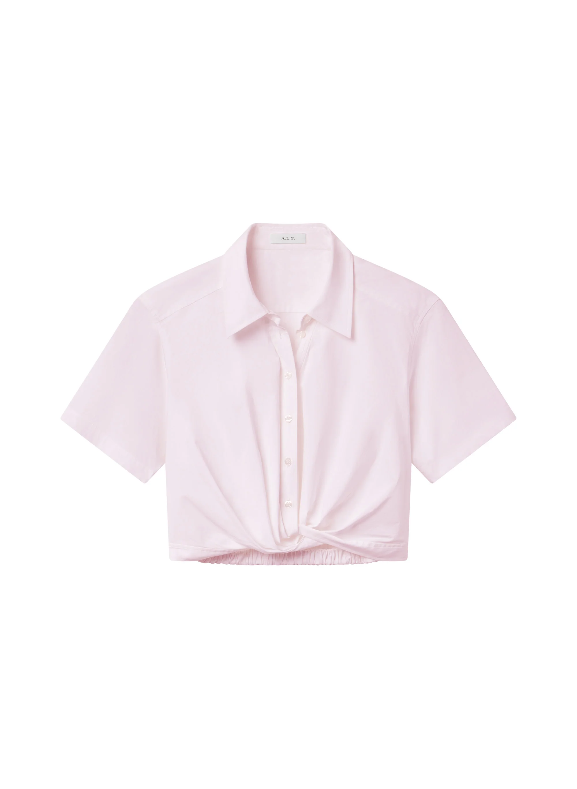 Lily Short Sleeve Cropped Cotton Shirt - Image 6