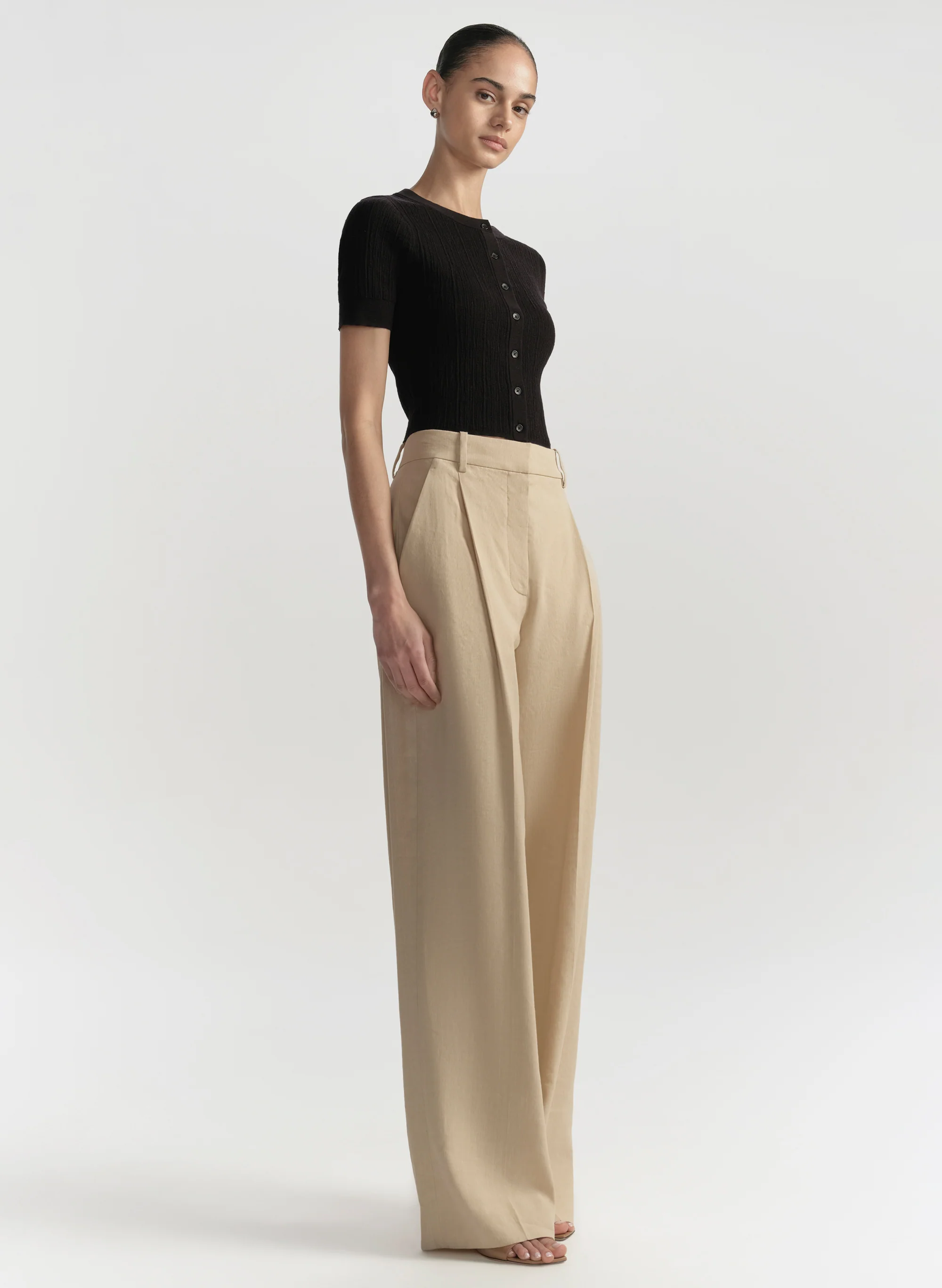 Lottie Fine Cotton Cropped Cardigan - Image 3