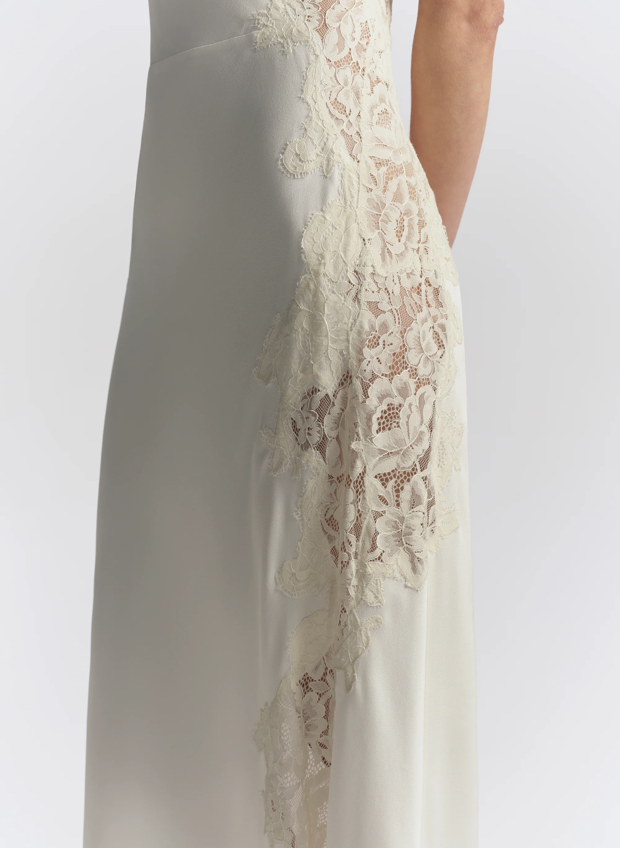 Lou Satin and Lace Midi Dress - Image 2