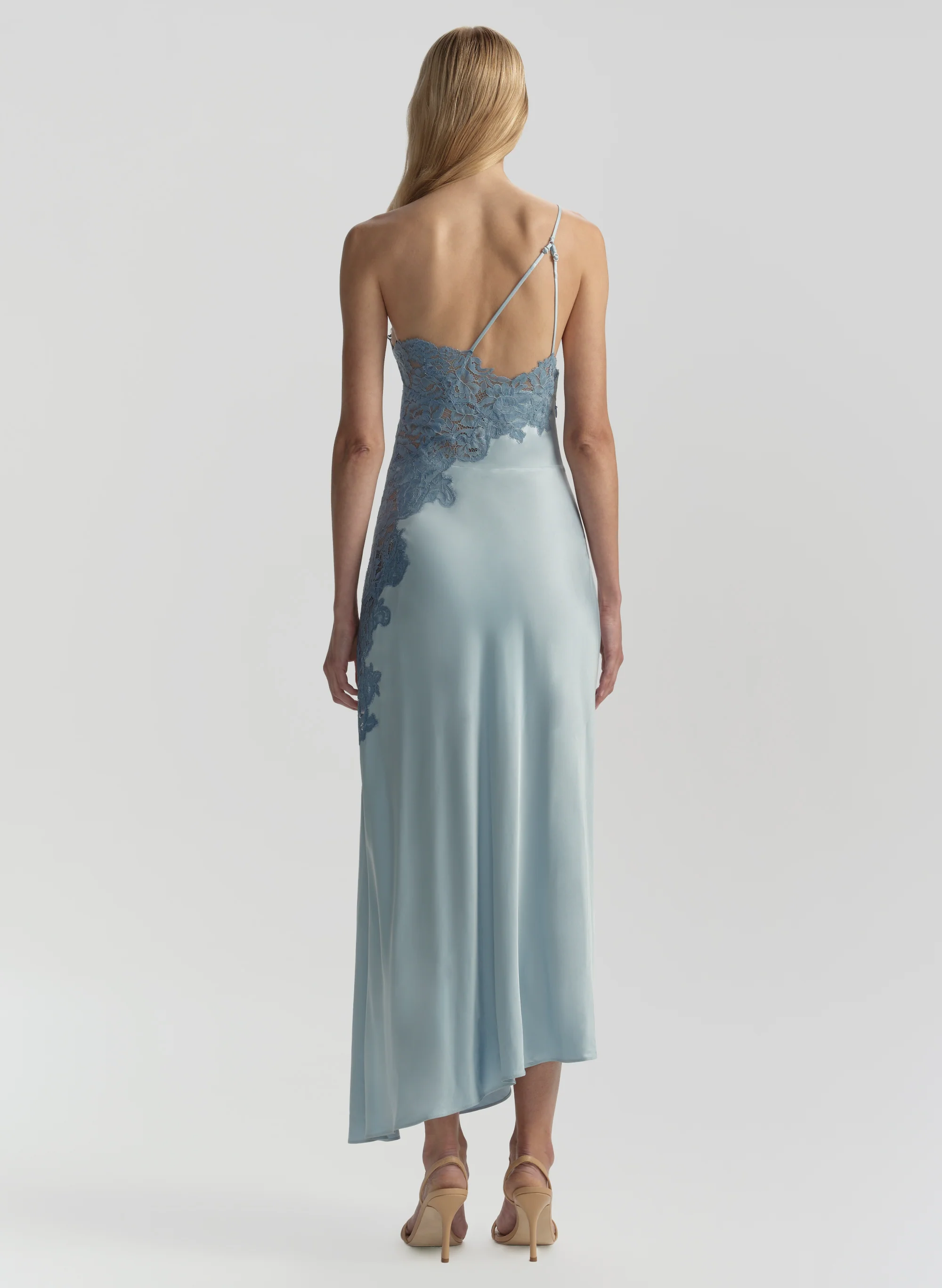 Lou Satin and Lace Midi Dress - Image 5