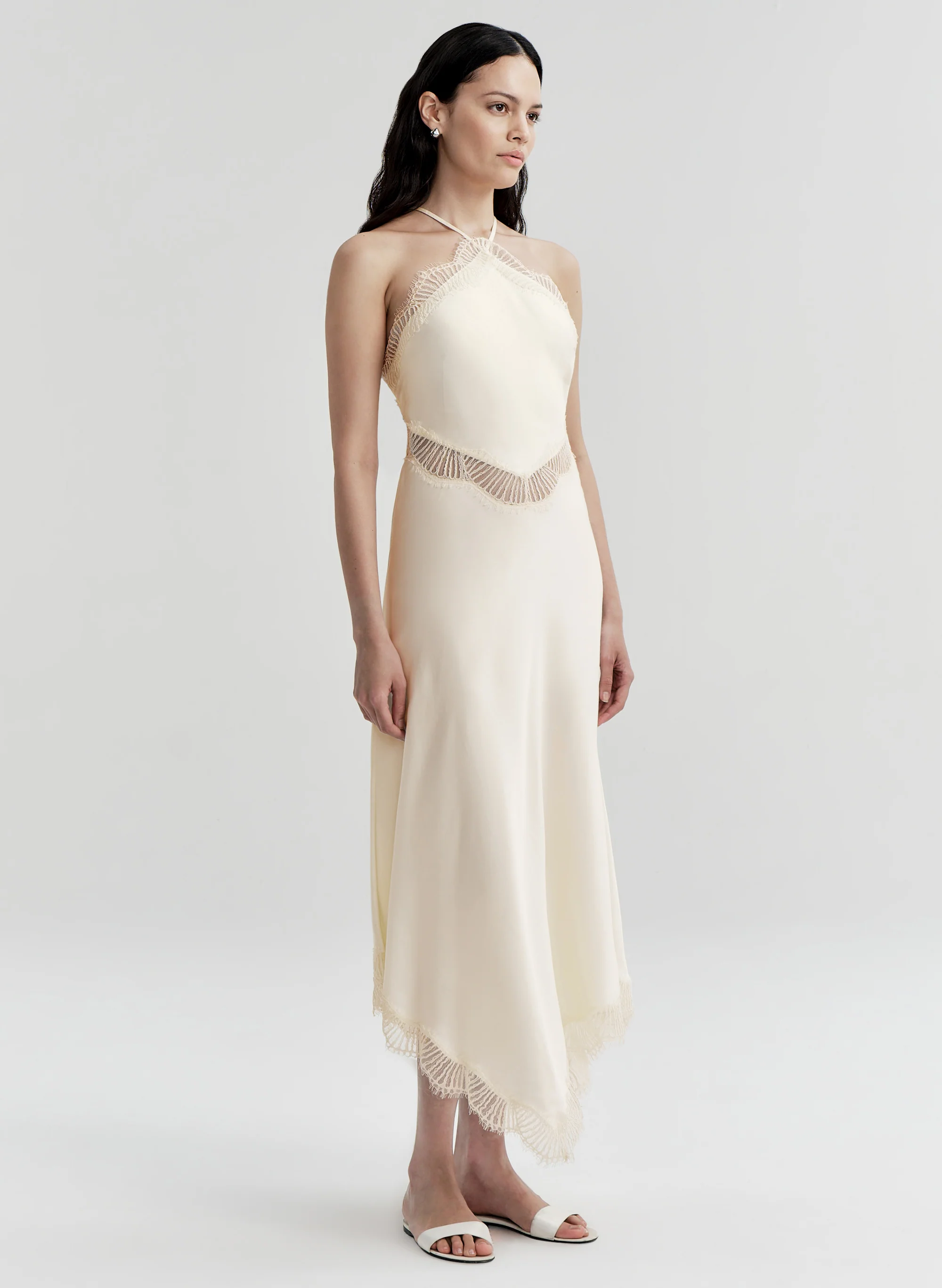Lucia Satin and Lace Midi Dress - Image 3
